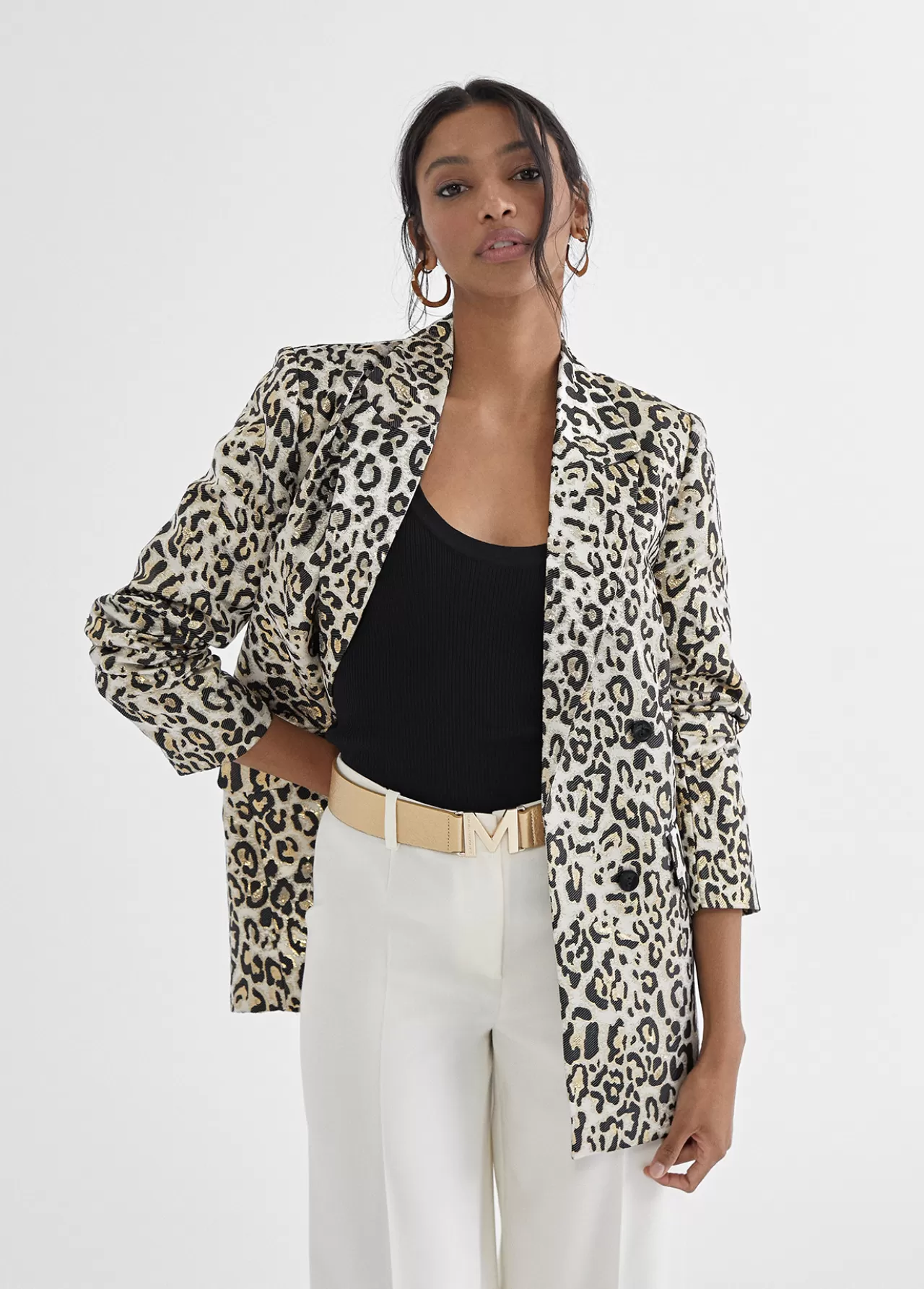 Lola Casademunt Americana dorada  animal print NEGRO-BLANCO Cheap