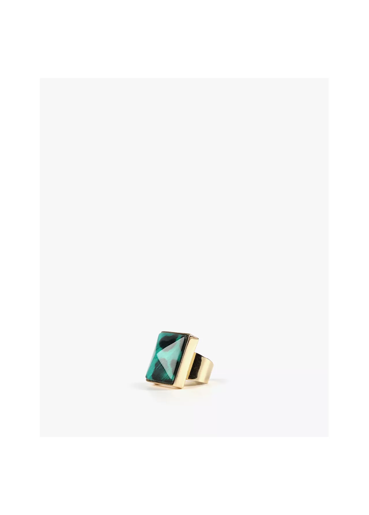 Lola Casademunt Anillo cristal animal print AZULELECTRICO Fashion