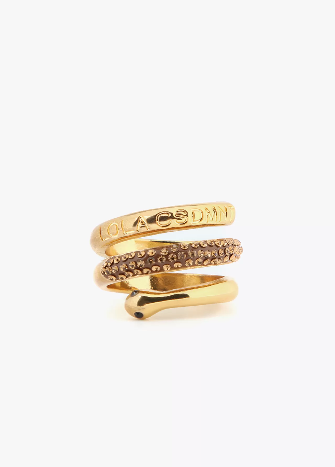 Lola Casademunt Anillo serpiente con cristales METAL-NEGRO Hot