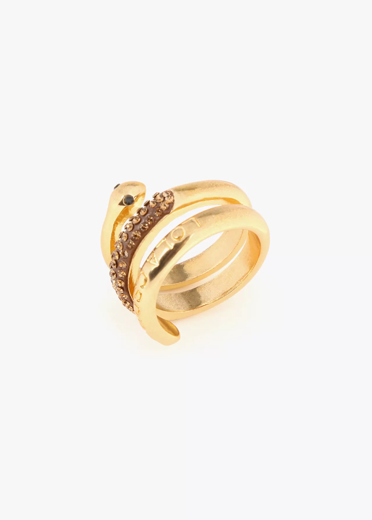 Lola Casademunt Anillo serpiente con cristales METAL-NEGRO Hot