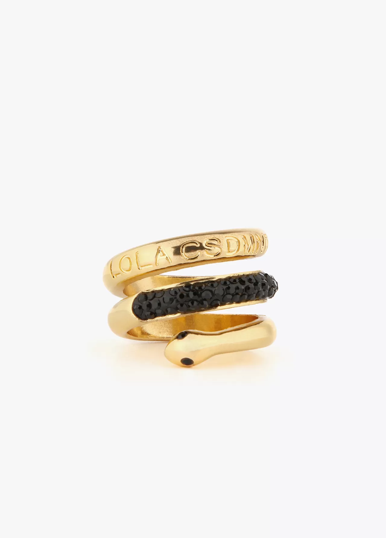 Lola Casademunt Anillo serpiente con cristales METAL-NEGRO Outlet