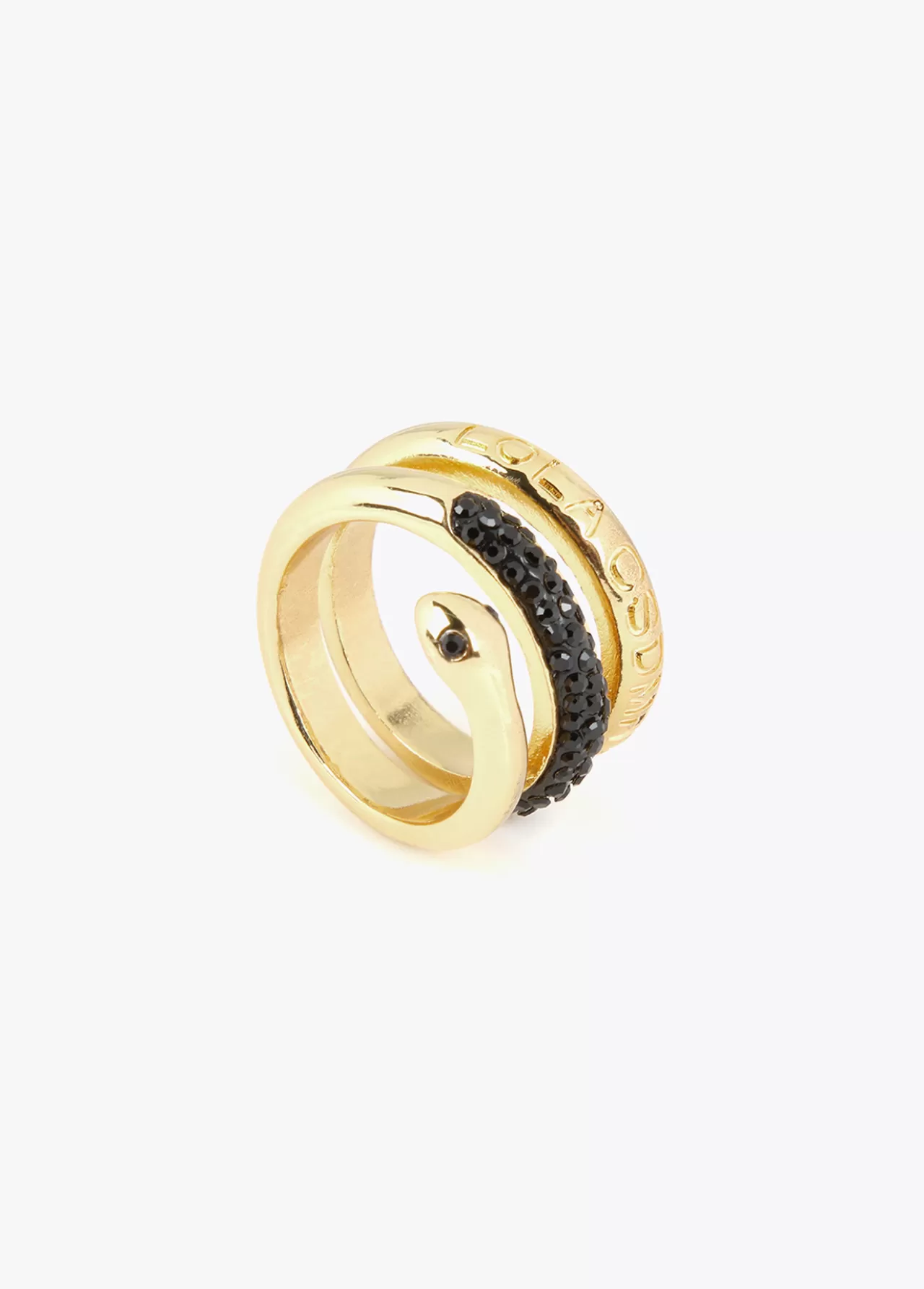 Lola Casademunt Anillo serpiente con cristales METAL-NEGRO Outlet