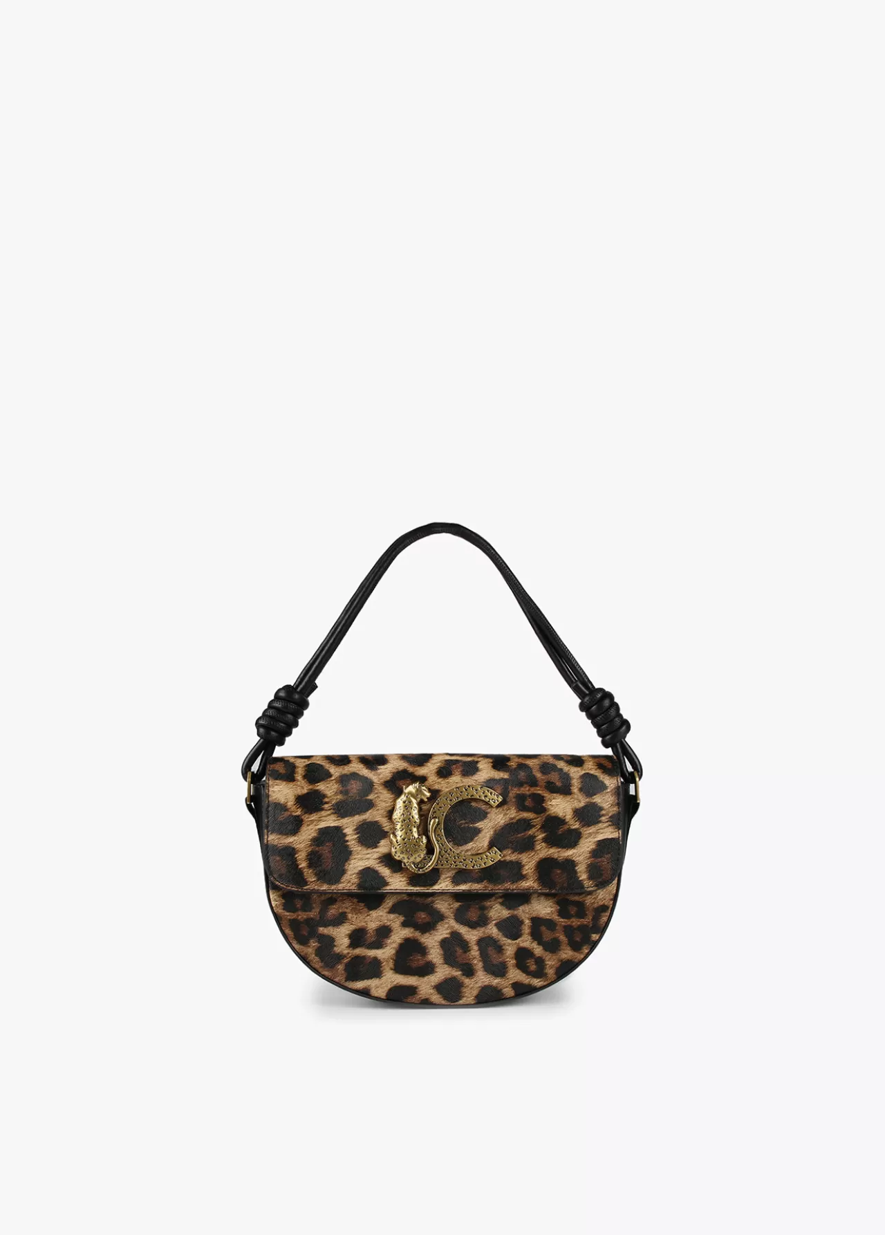 Lola Casademunt Bandolera media luna animal print MARRON-NEGRO Sale