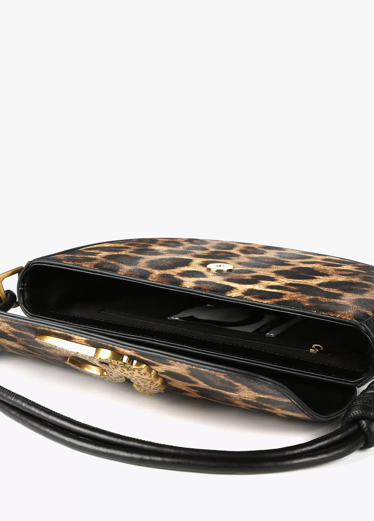 Lola Casademunt Bandolera media luna animal print MARRON-NEGRO Sale