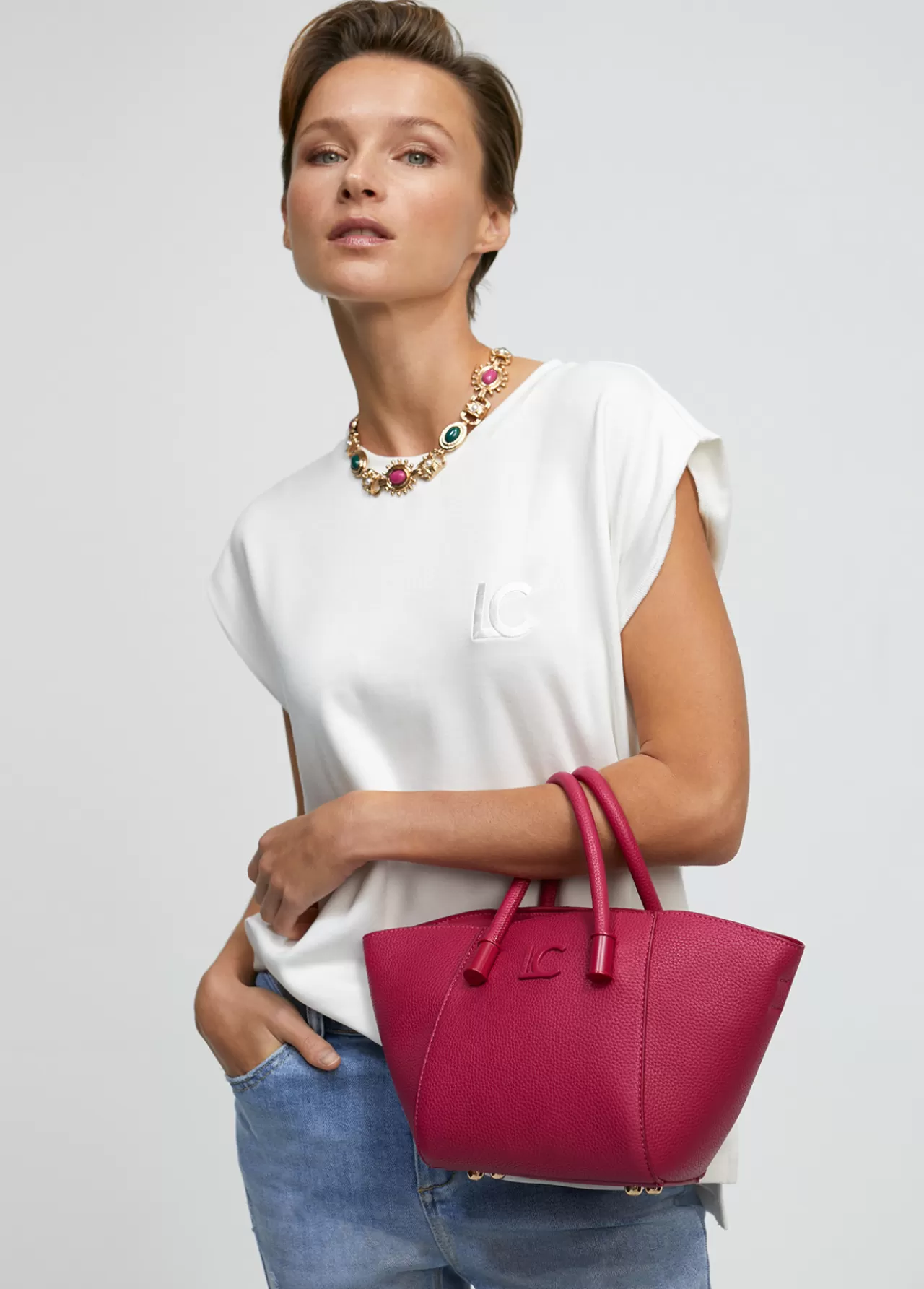 Lola Casademunt Bandolera mini shopper FUCSIA Clearance