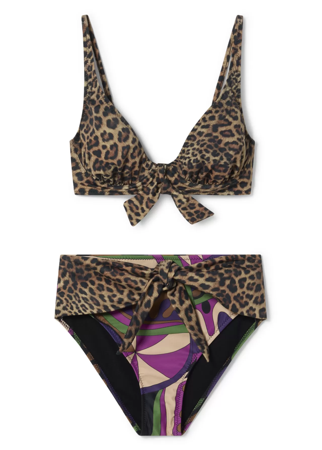 Lola Casademunt Bikini animal print y pasley NEGRO-ROSA Store