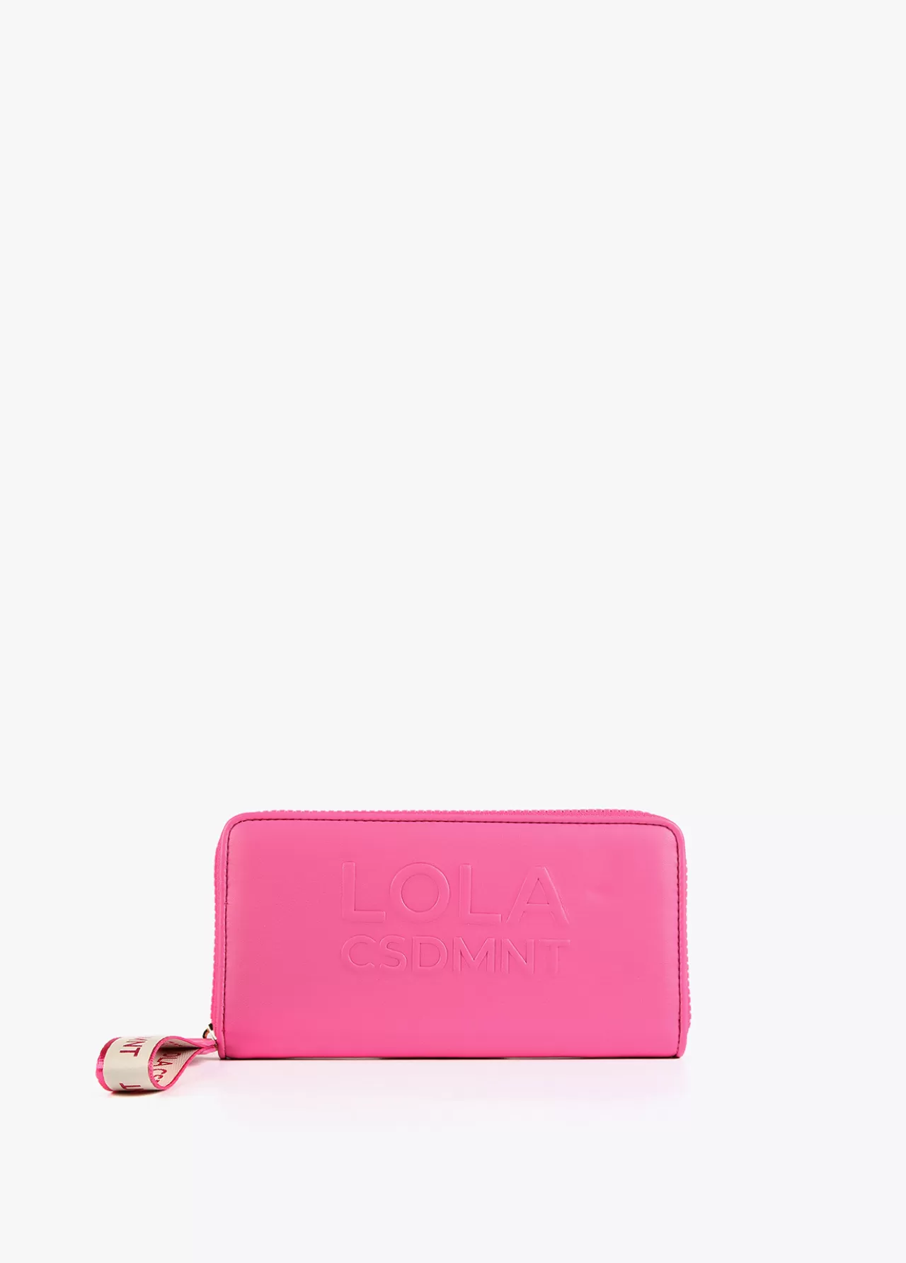 Lola Casademunt Billetero grande logo con relieve FUCSIA Online