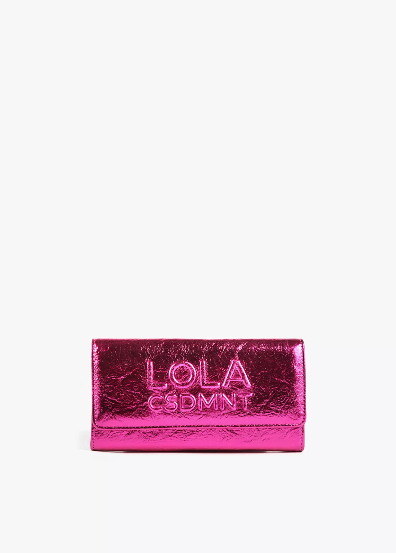 Lola Casademunt Billetero grande metalizado FUCSIA Discount