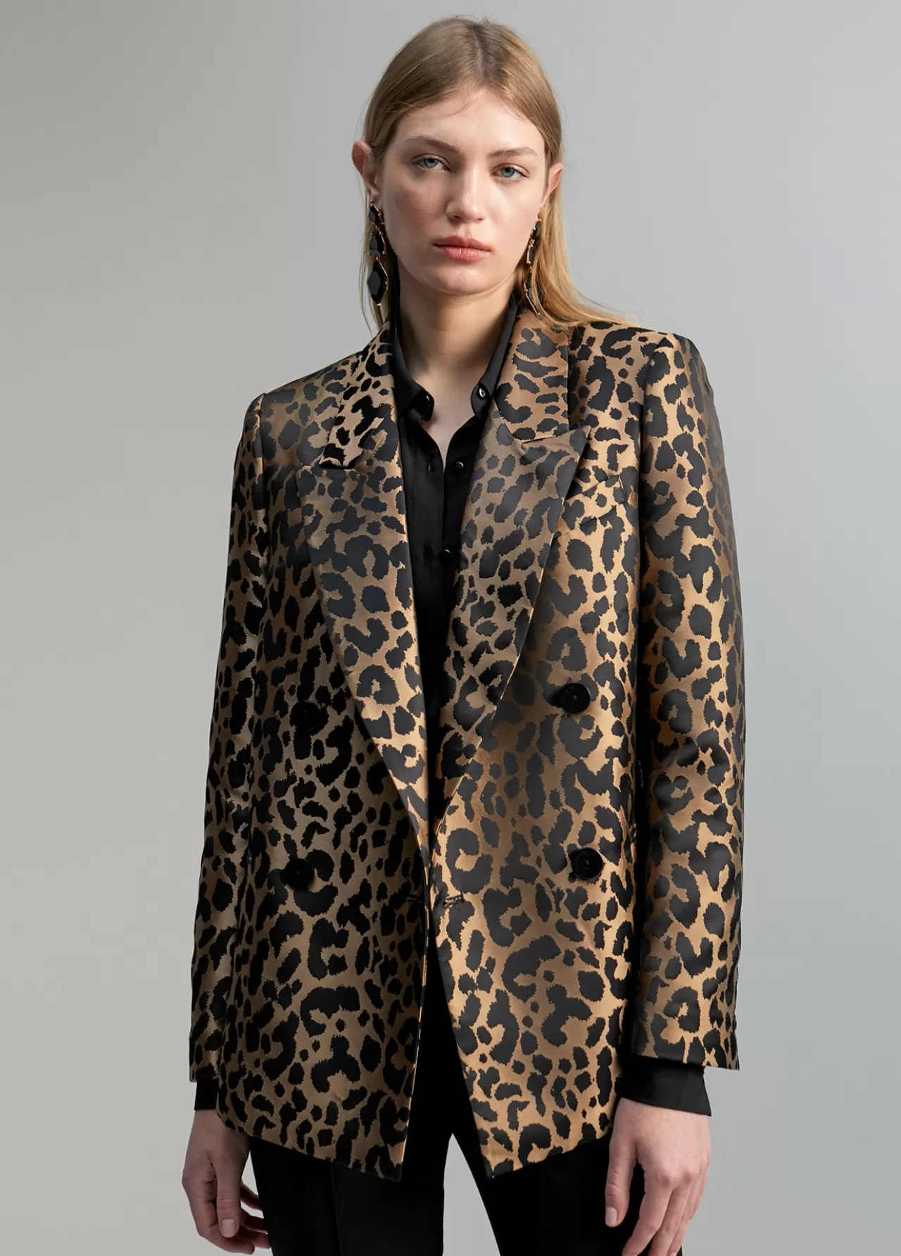 Lola Casademunt Blazer animal print NEGRO-MARRON Cheap