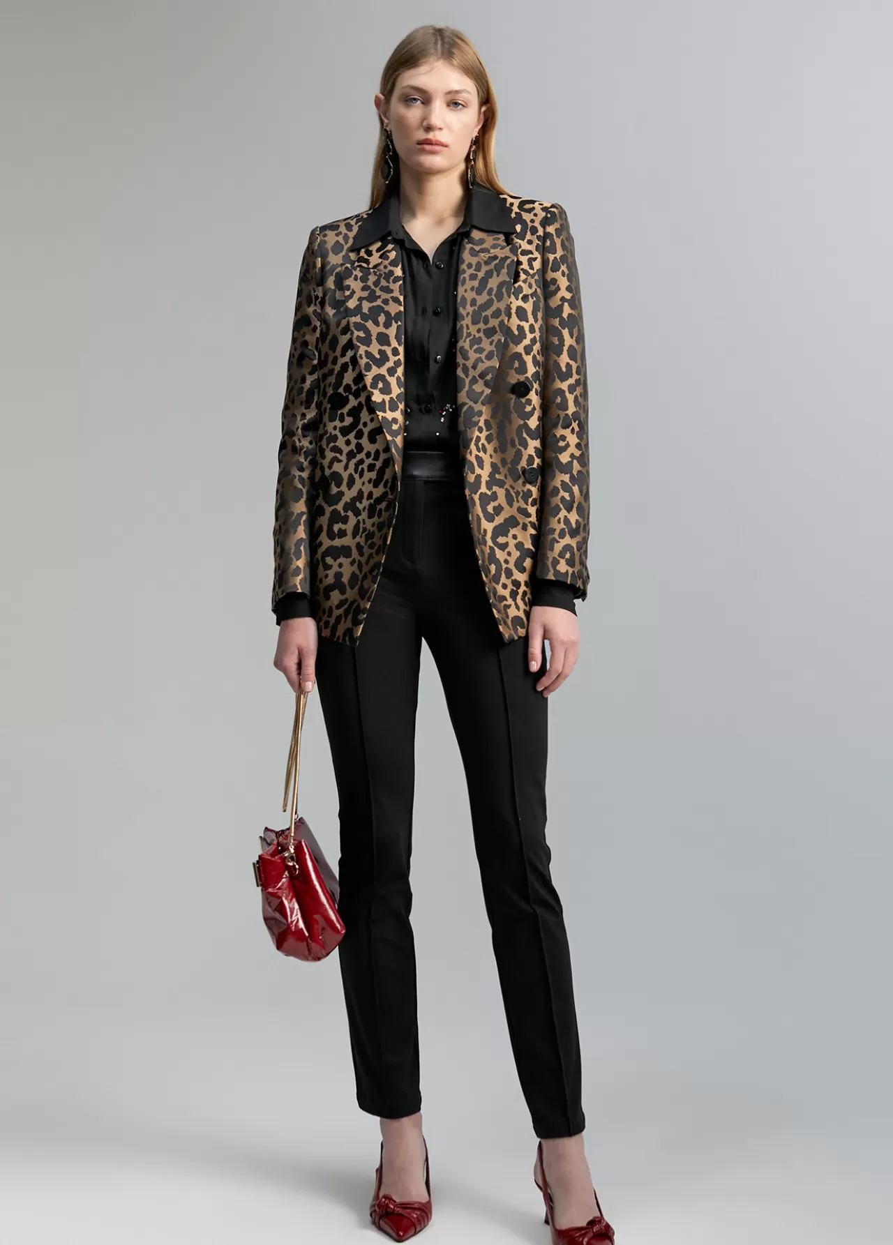 Lola Casademunt Blazer animal print NEGRO-MARRON Cheap