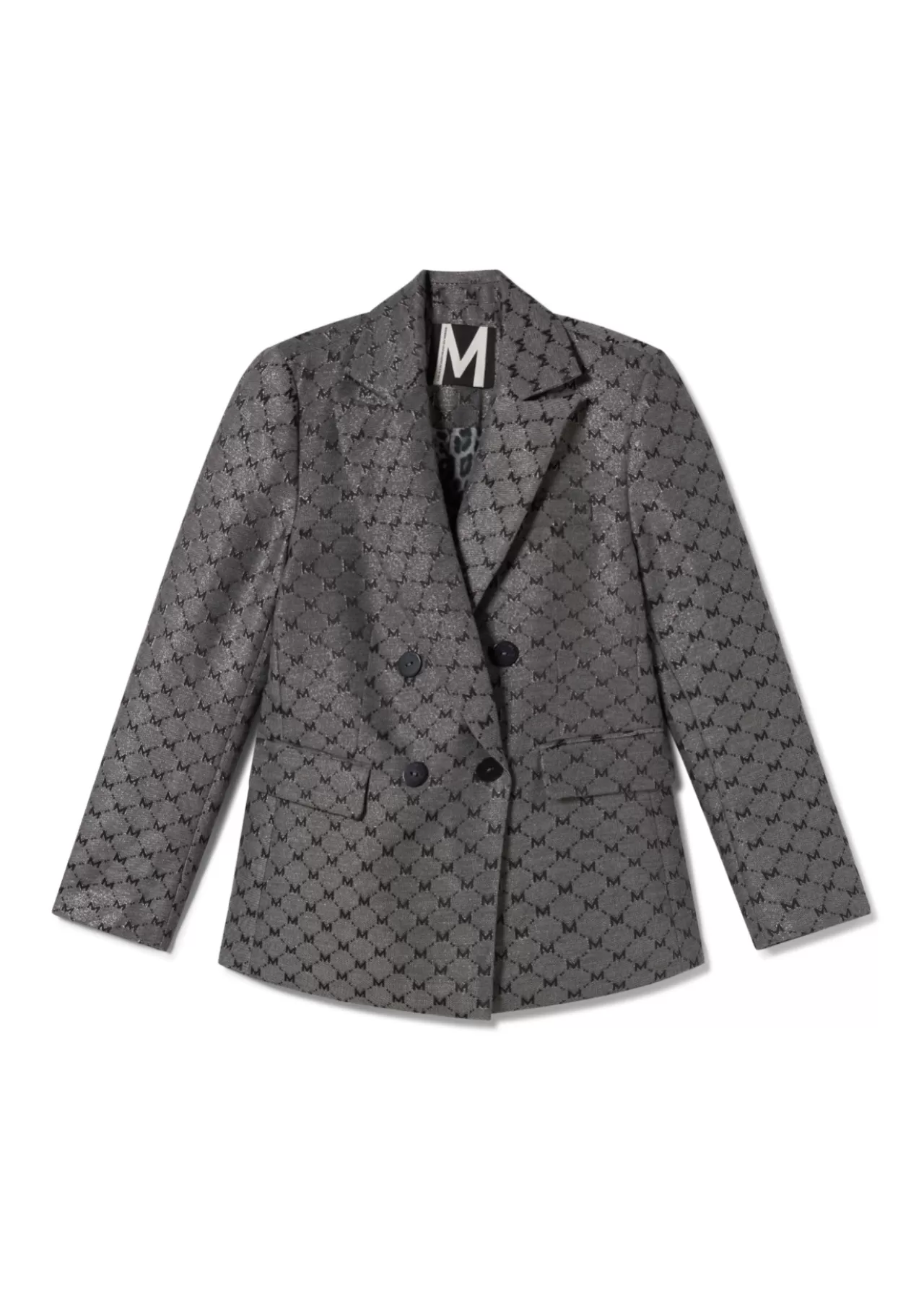 Lola Casademunt Blazer jacquard monograma GRIS-METAL Flash Sale