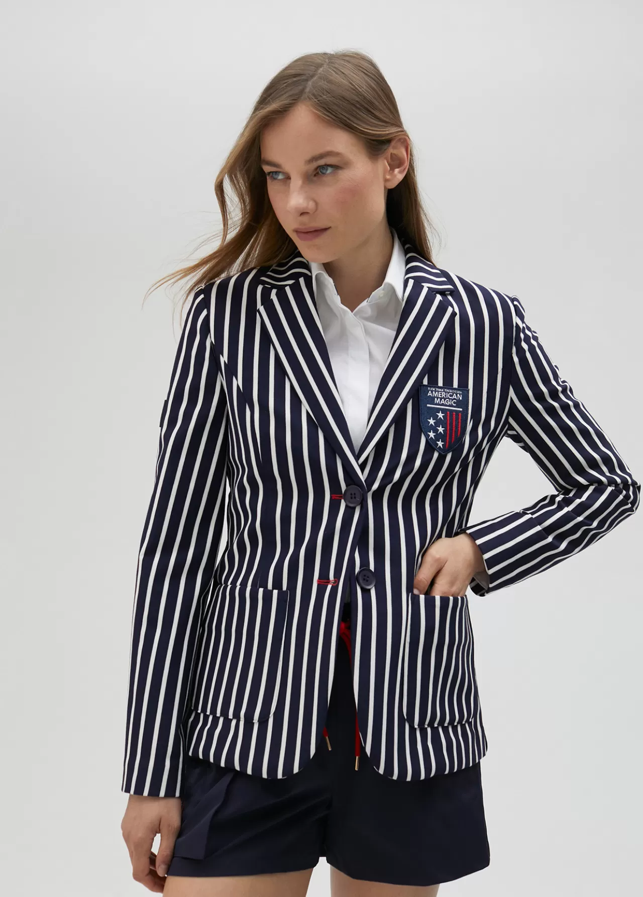 Lola Casademunt Blazer rayas bicolor de edición limitada - Lola Casademunt AZUL-BLANCO Shop