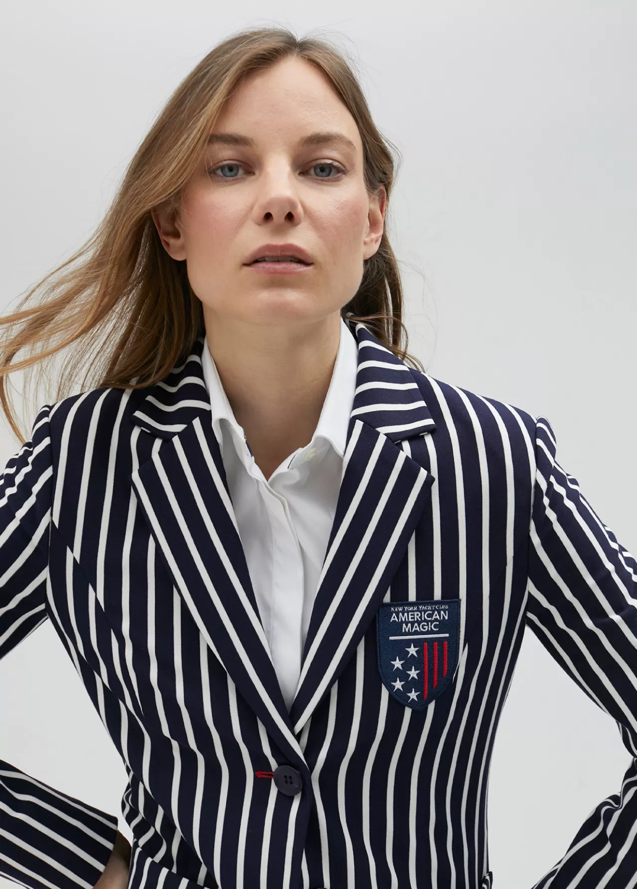 Lola Casademunt Blazer rayas bicolor de edición limitada - Lola Casademunt AZUL-BLANCO Shop