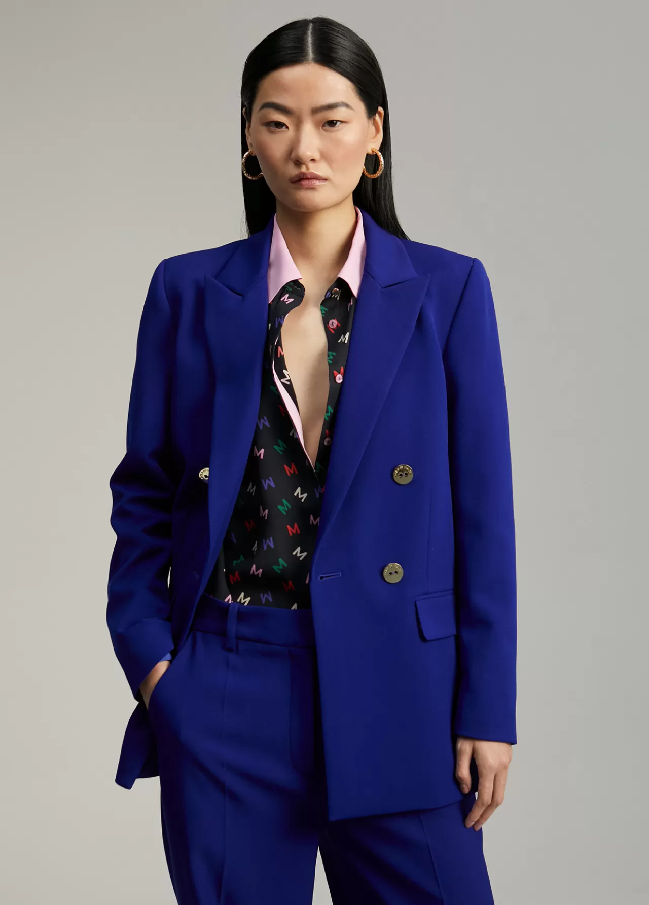 Lola Casademunt Blazer recta traje AZULELECTRICO Discount