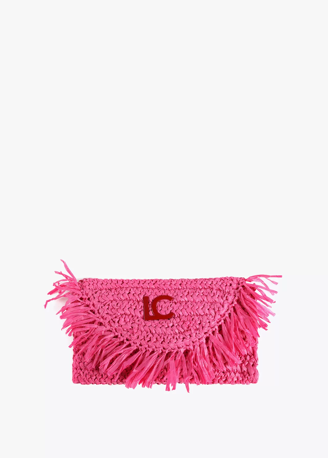 Lola Casademunt Bolsito bandolera efecto ráfia FUCSIA Shop