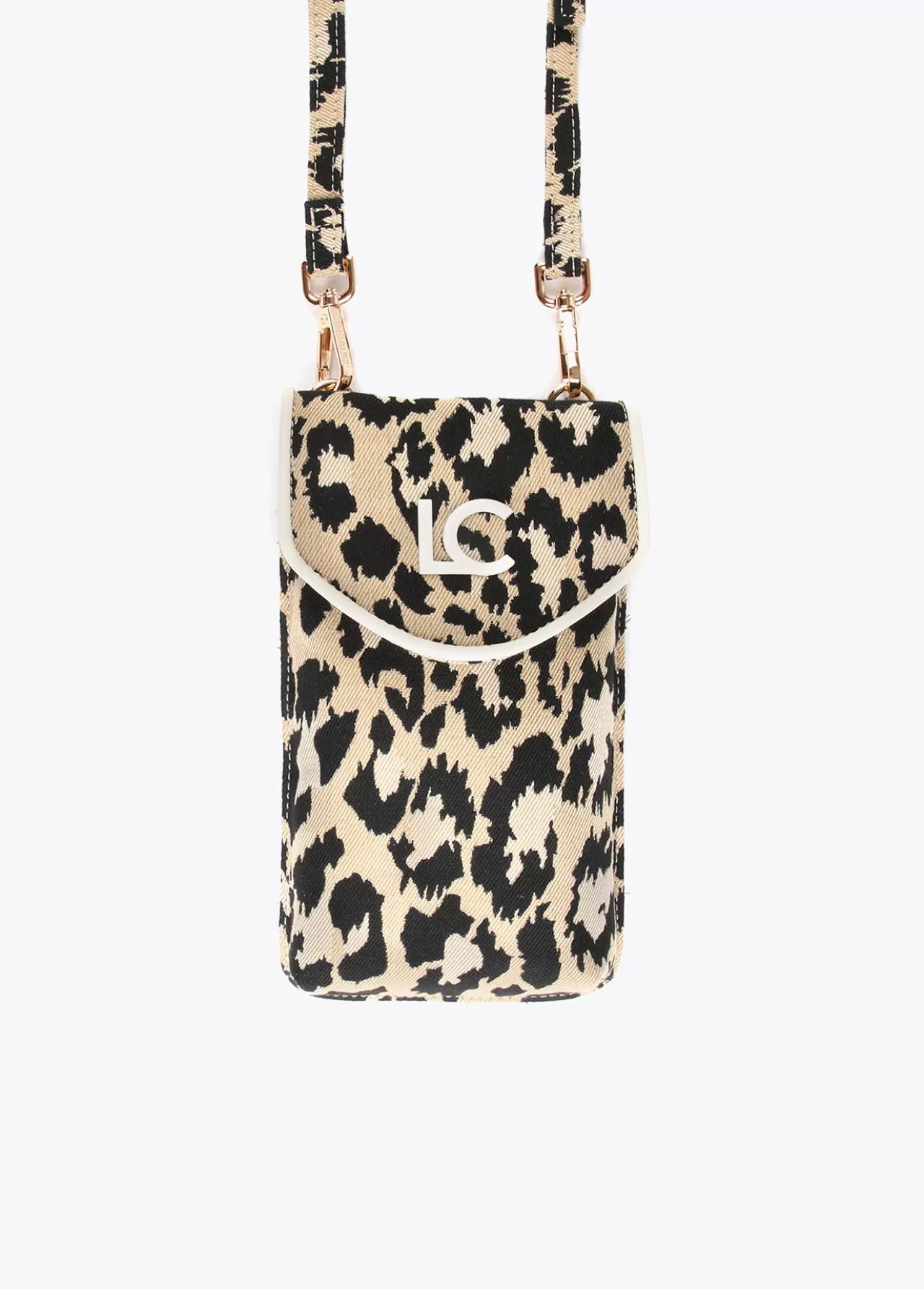 Lola Casademunt Bolsito portamovil animal print CRUDO-MARRON Sale