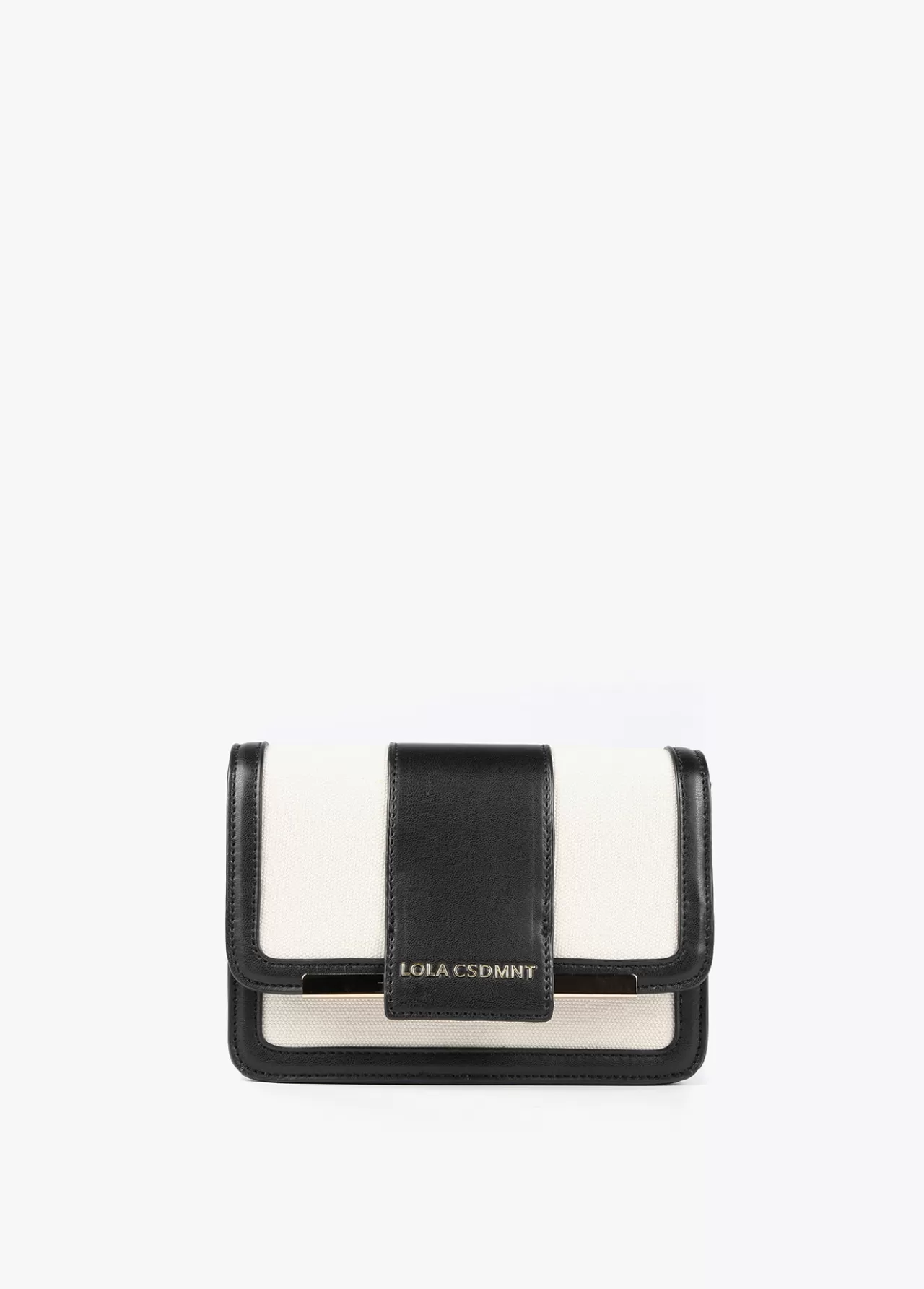 Lola Casademunt Bolso bandolera bicolor CRUDO-NEGRO Discount