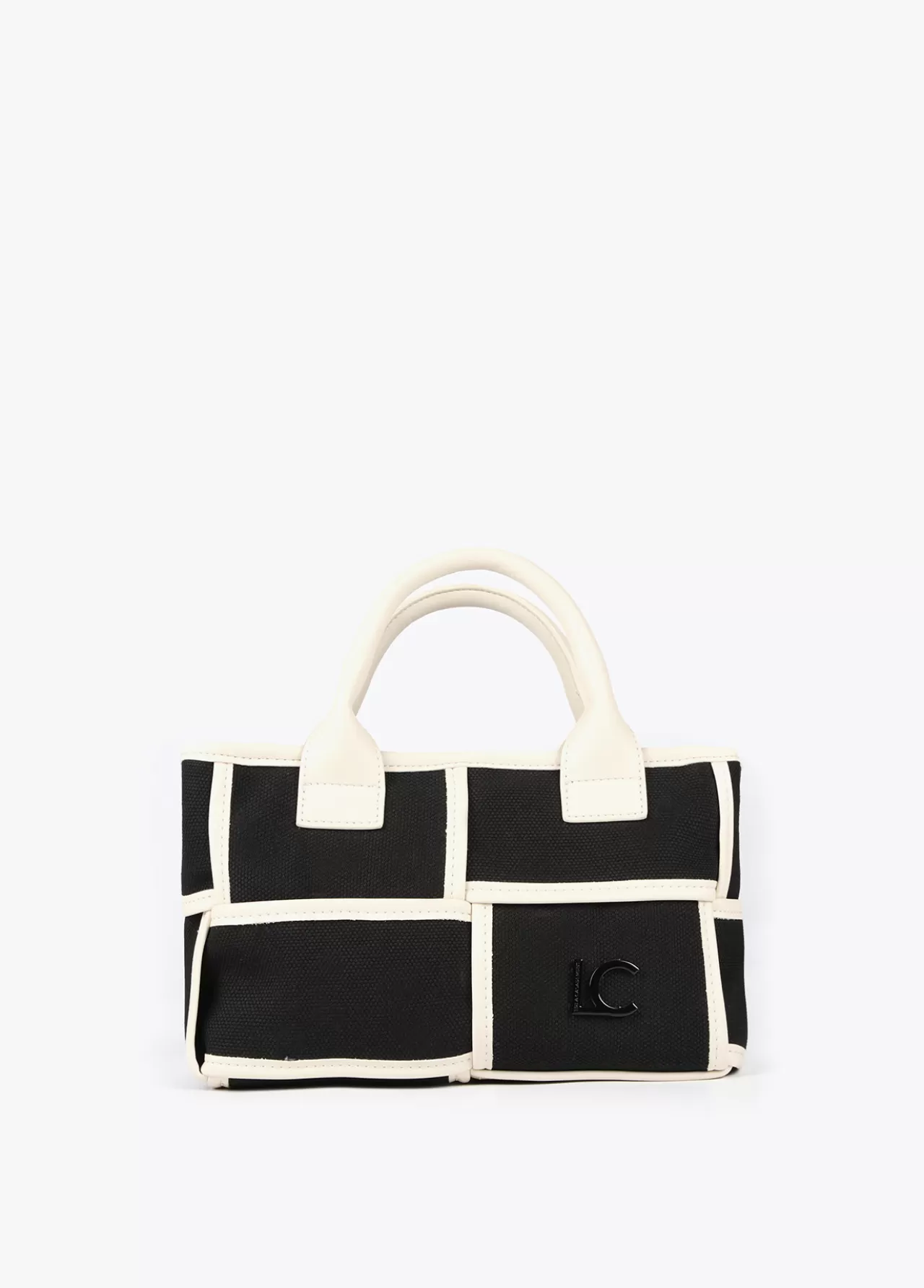 Lola Casademunt Bolso bandolera con detalles a contraste CRUDO-NEGRO Cheap