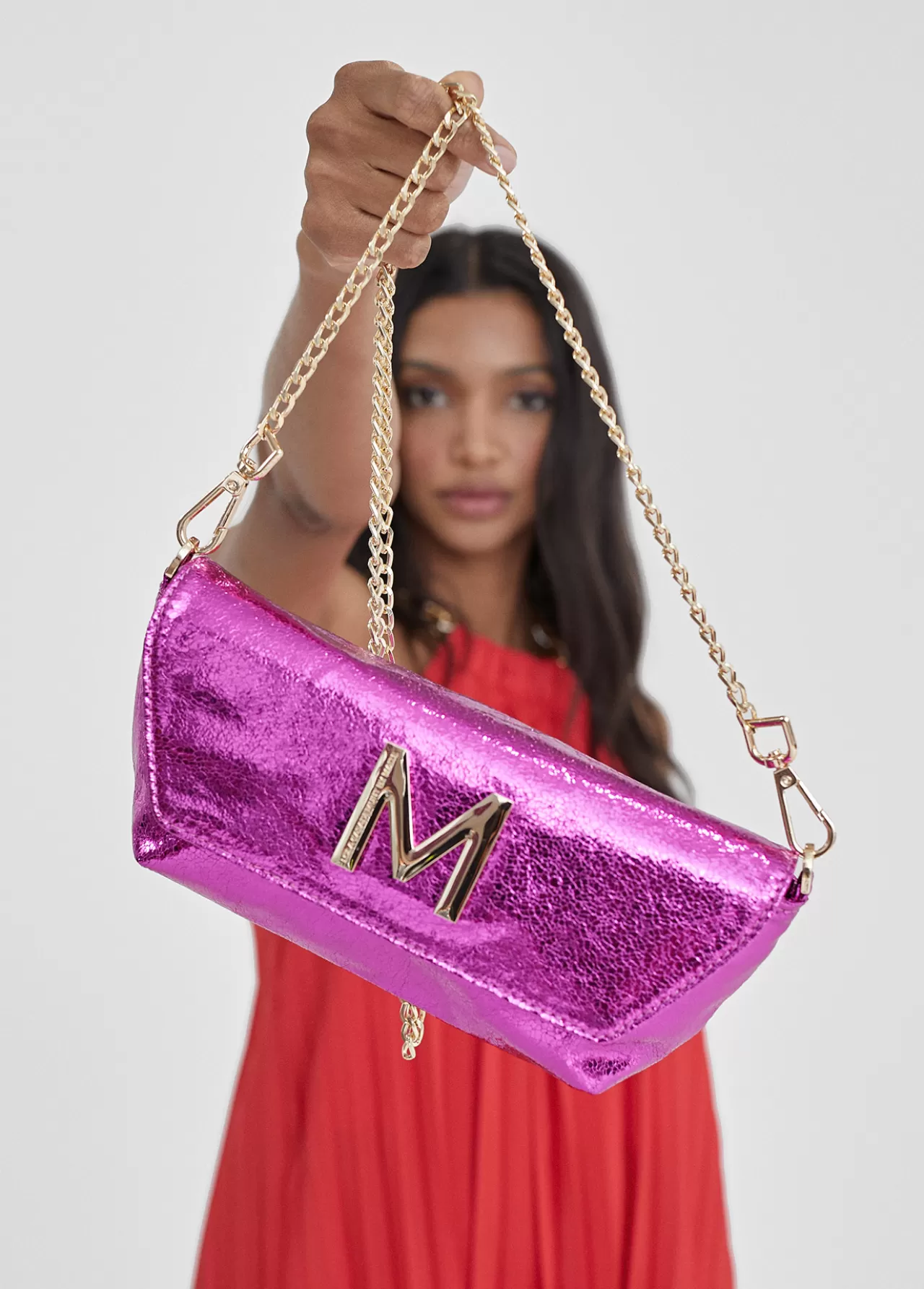 Lola Casademunt Bolso de fiesta metalizado FUCSIA Discount