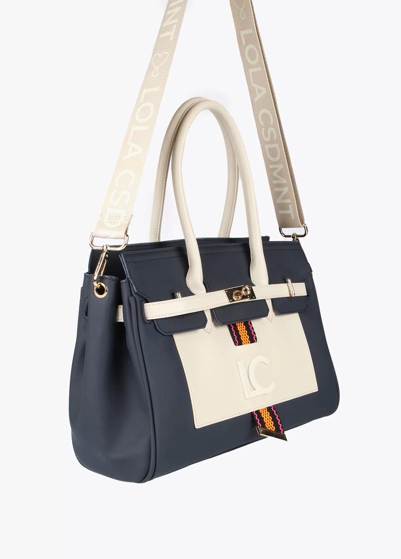 Lola Casademunt Bolso shopper azul y blanco AZUL-CRUDO Shop