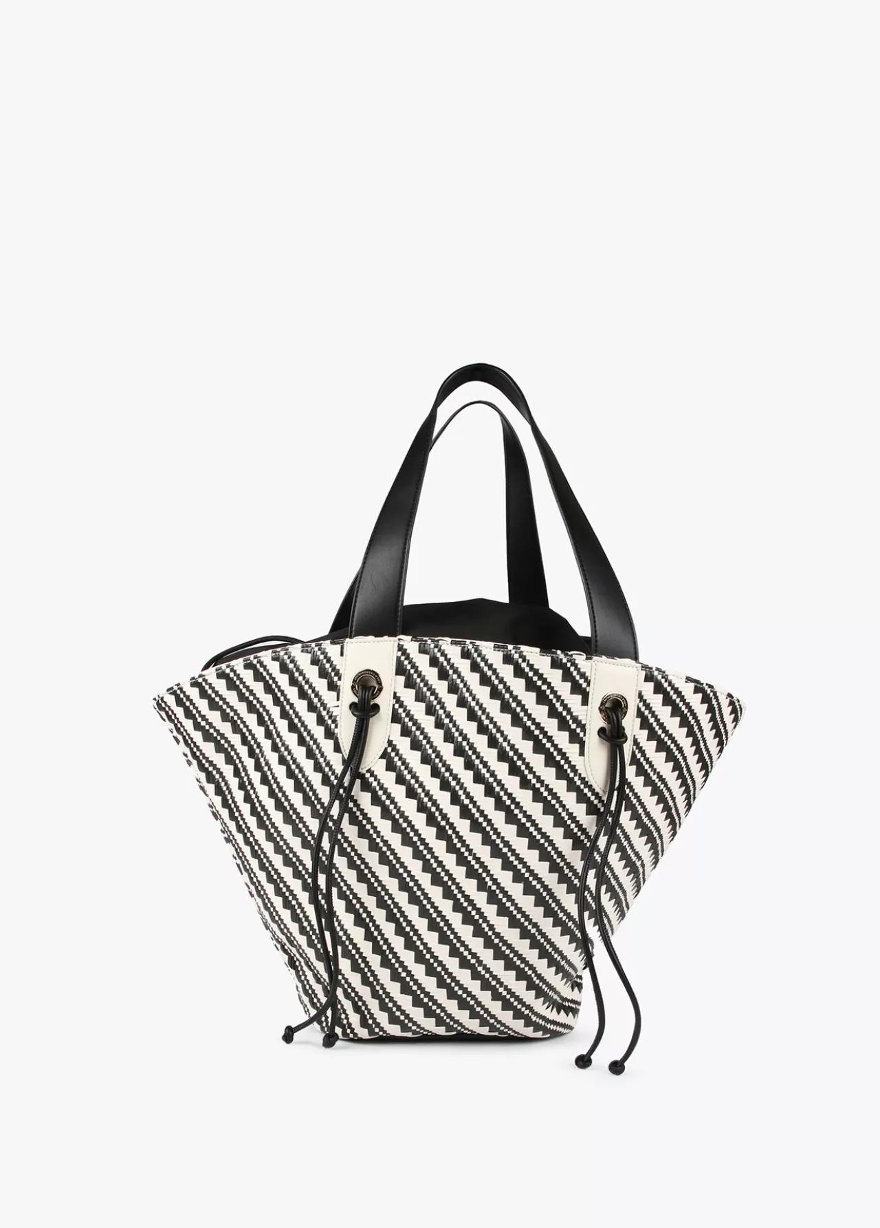 Lola Casademunt Bolso tipo cesta en efecto rafia NEGRO-CRUDO Cheap