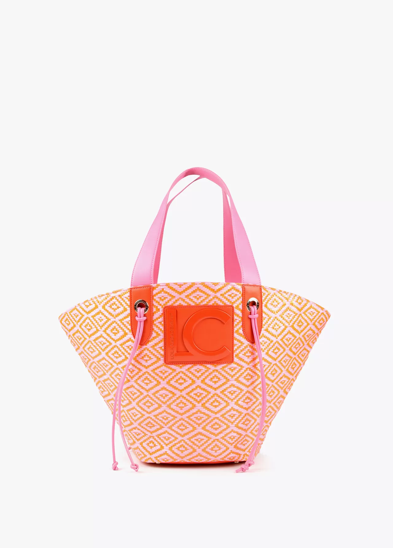 Lola Casademunt Bolso tipo cesta en efecto rafia bicolor NEGRO-CRUDO Cheap