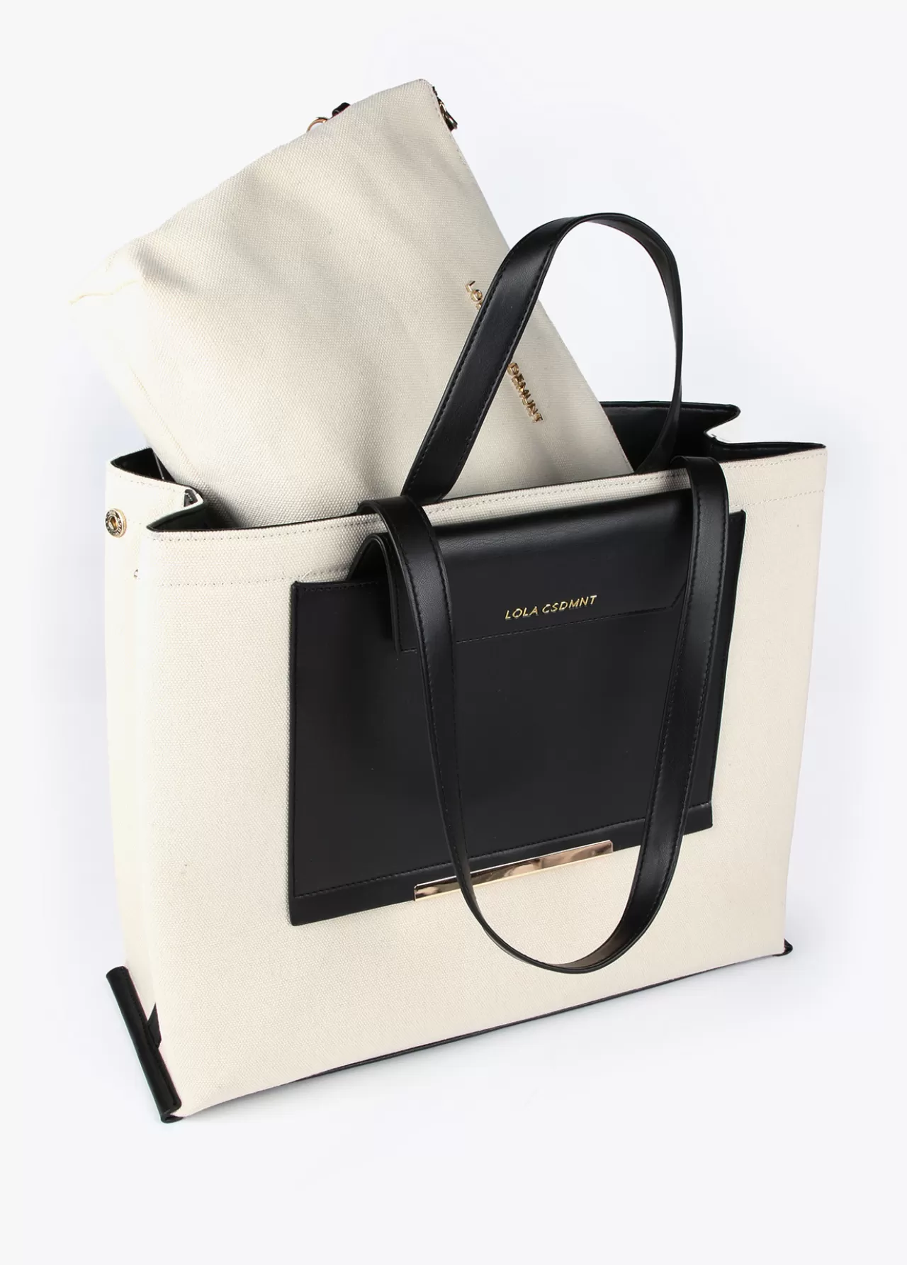 Lola Casademunt Bolso tipo shopper bicolor CRUDO-NEGRO Fashion