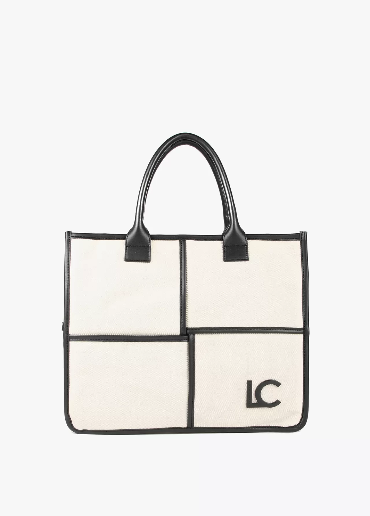 Lola Casademunt Bolso tipo shopper blanco y negro CRUDO-NEGRO Outlet