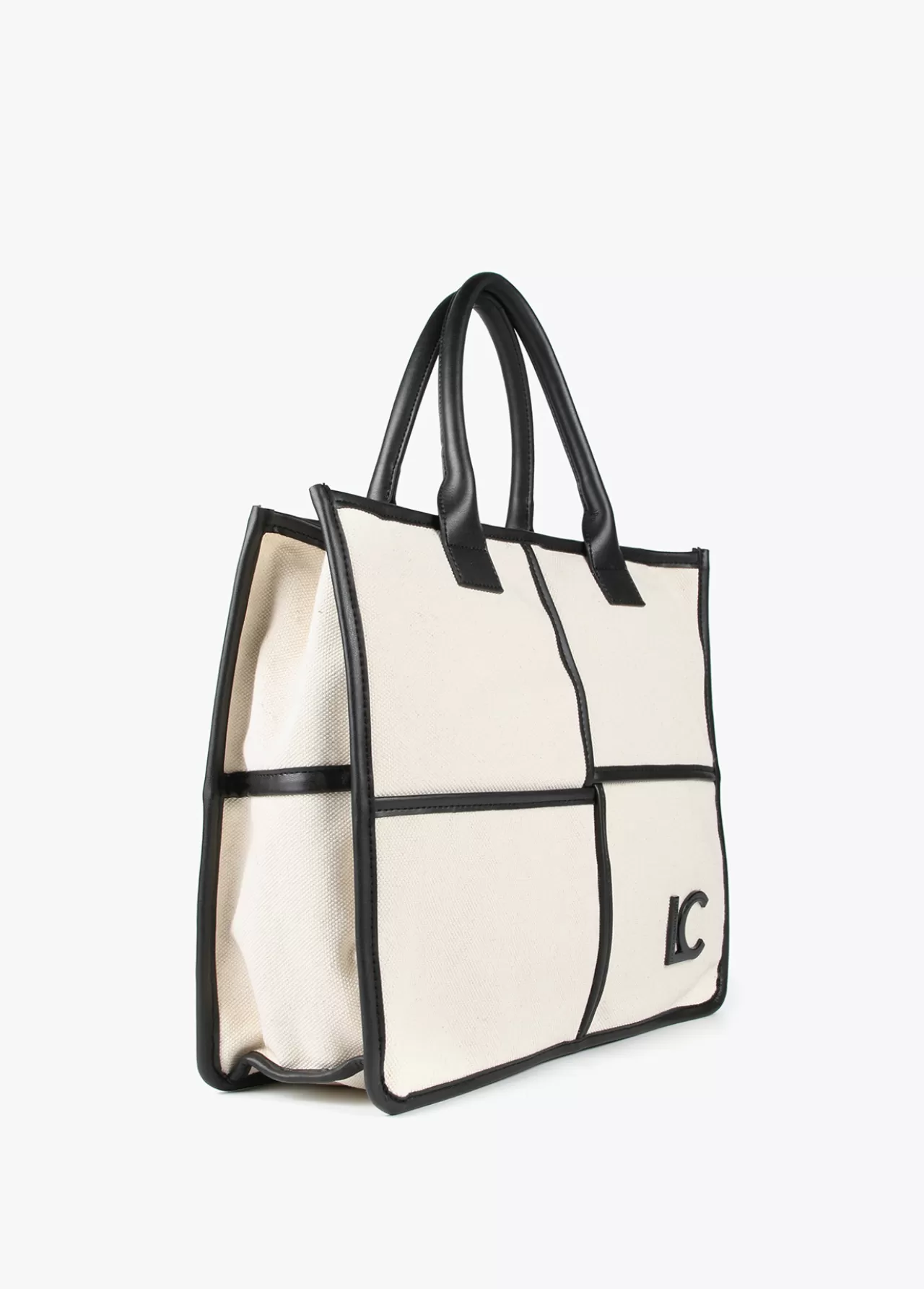 Lola Casademunt Bolso tipo shopper blanco y negro CRUDO-NEGRO Outlet
