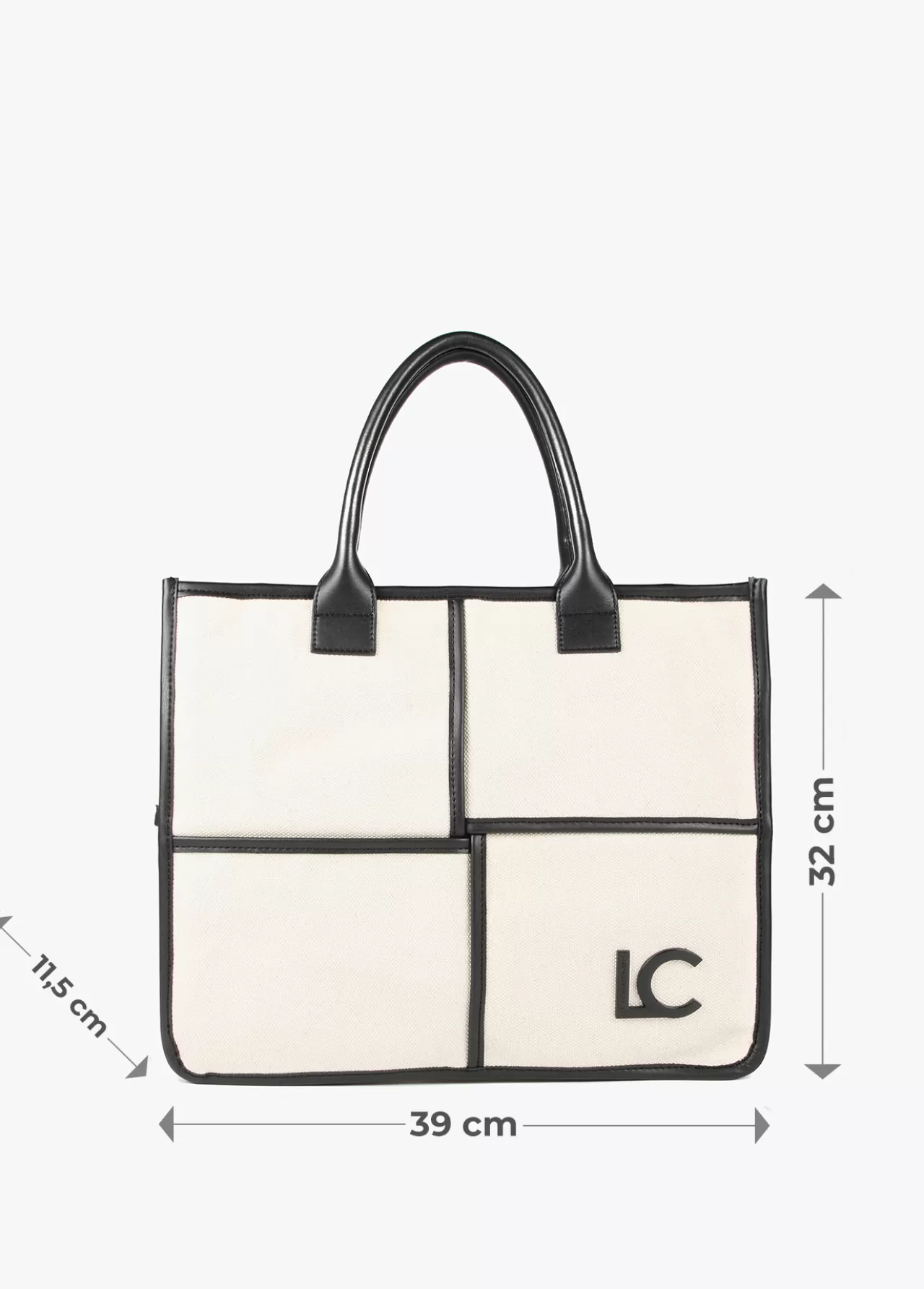 Lola Casademunt Bolso tipo shopper blanco y negro CRUDO-NEGRO Outlet