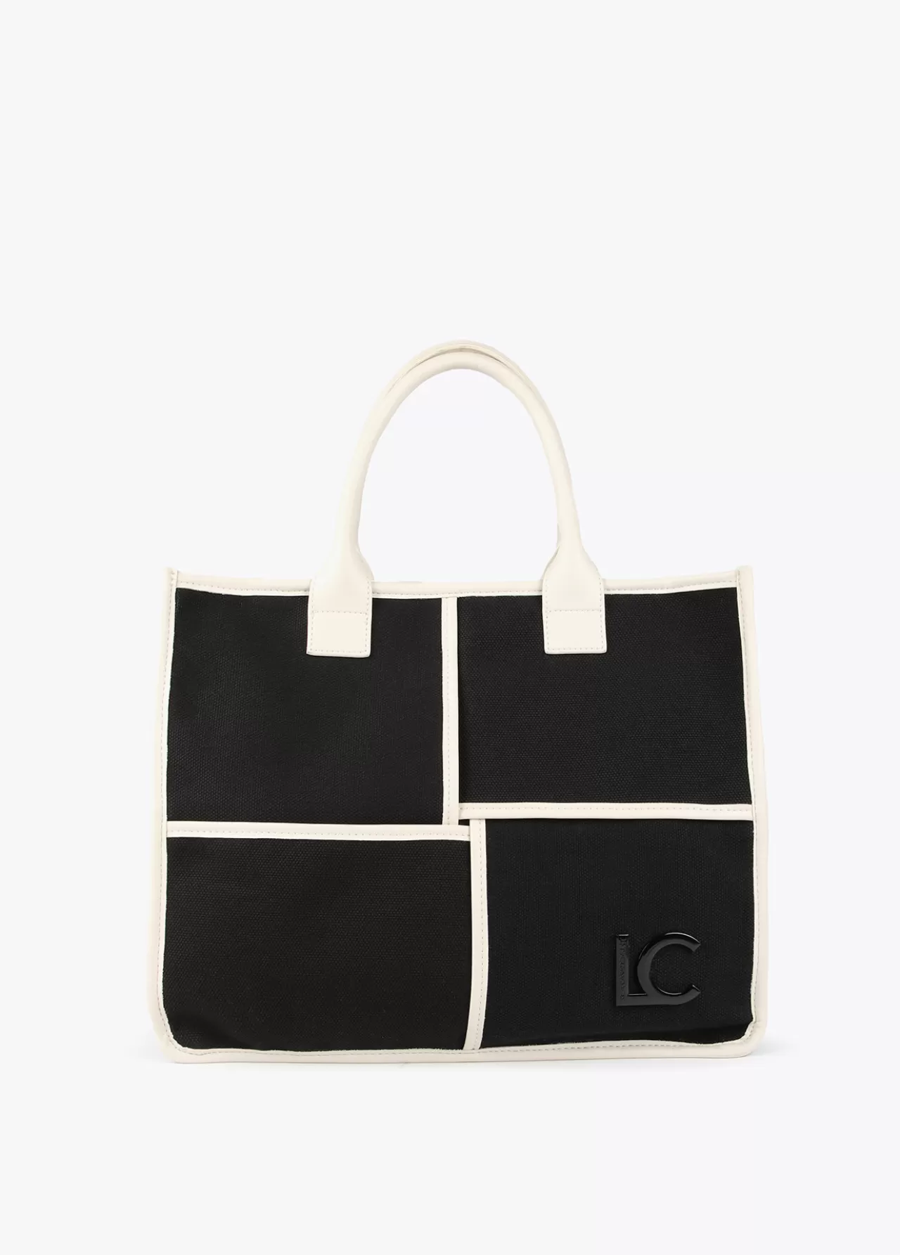 Lola Casademunt Bolso tipo shopper blanco y negro CRUDO-NEGRO Store