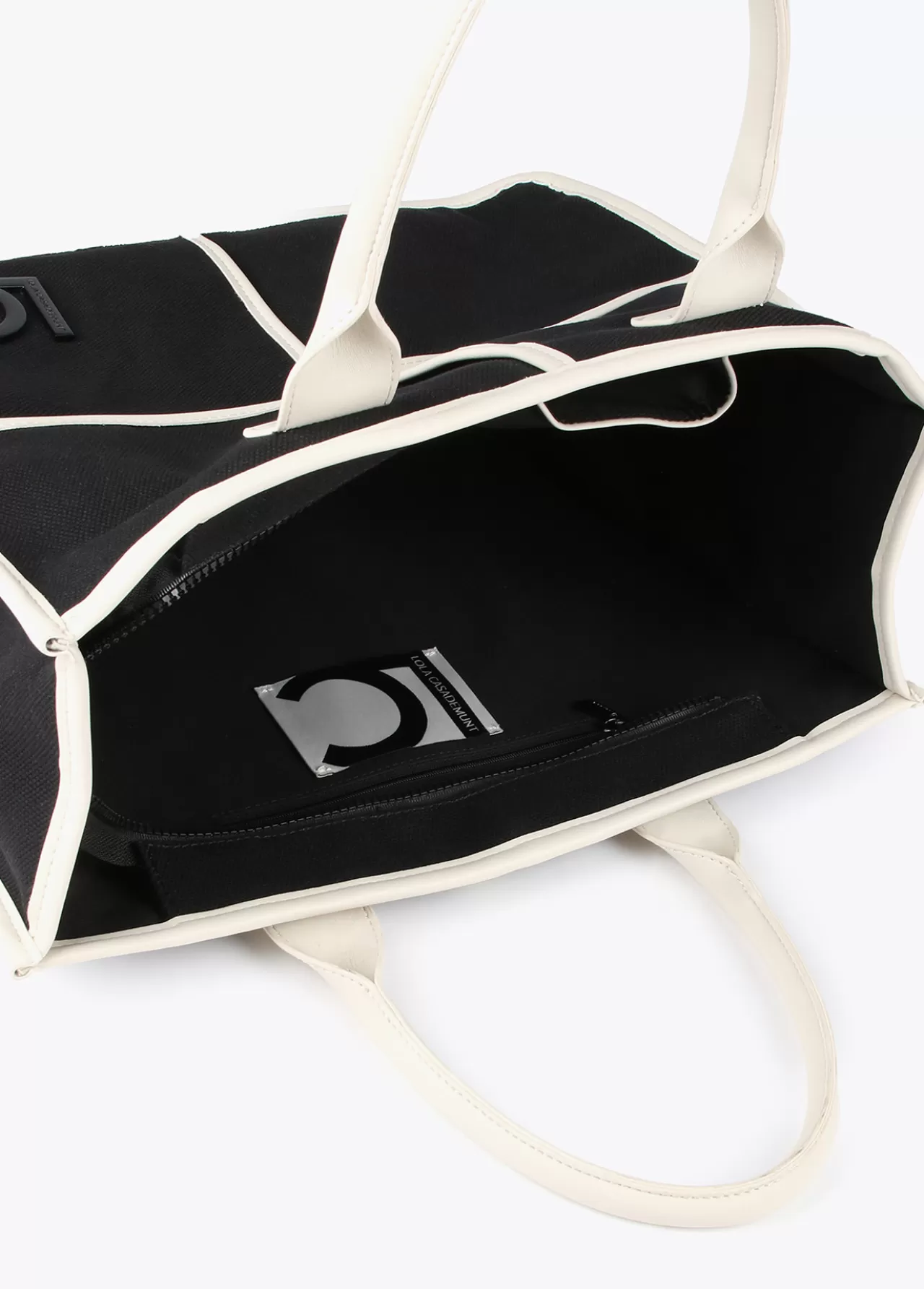 Lola Casademunt Bolso tipo shopper blanco y negro CRUDO-NEGRO Store