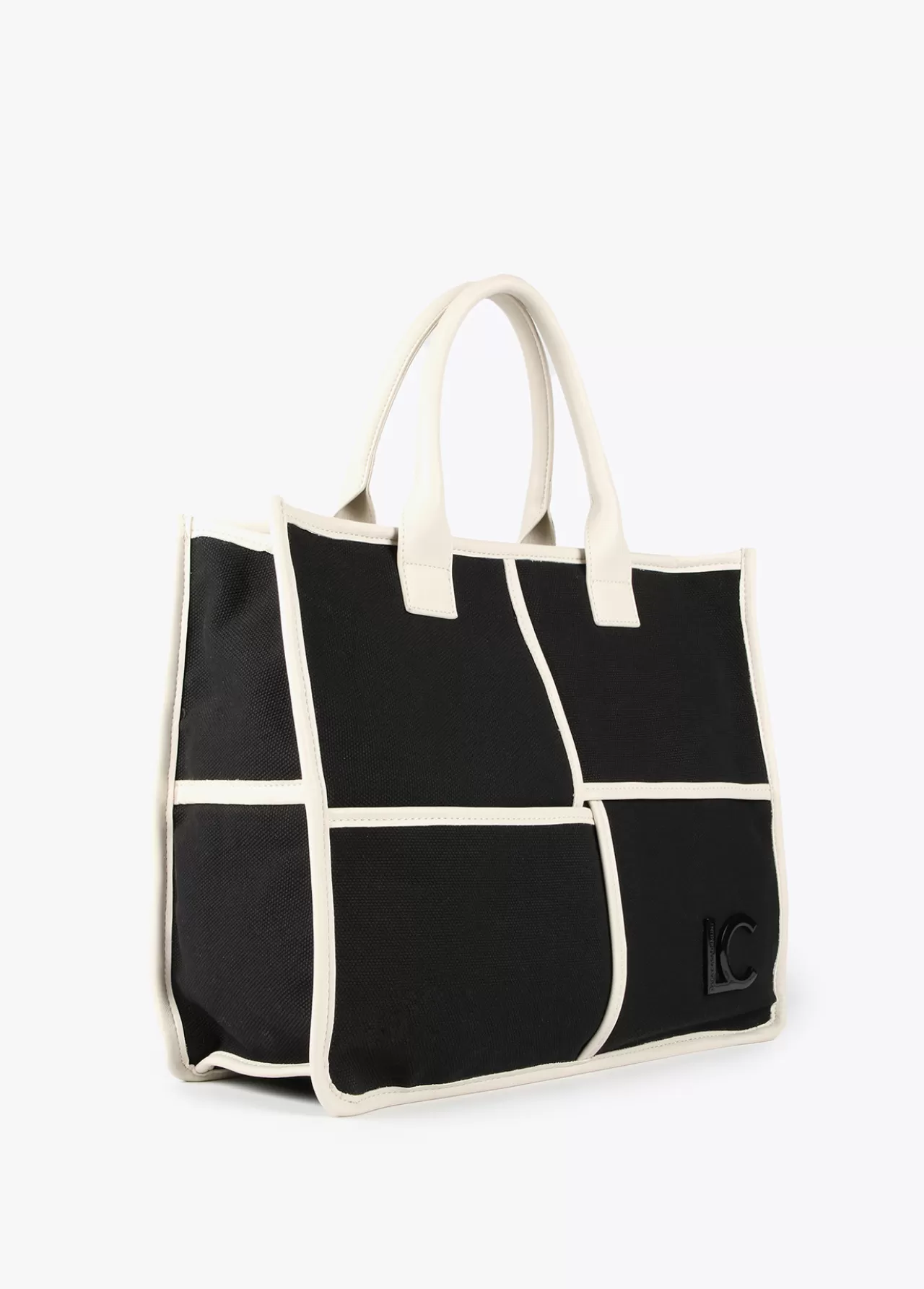 Lola Casademunt Bolso tipo shopper blanco y negro CRUDO-NEGRO Store