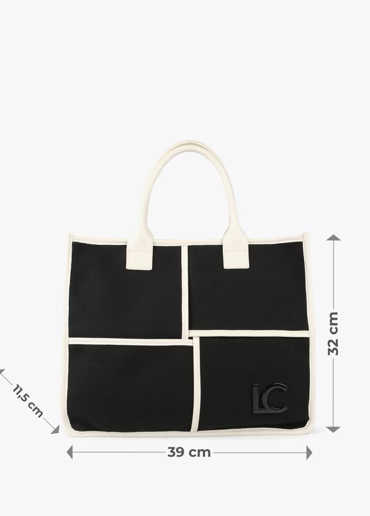 Lola Casademunt Bolso tipo shopper blanco y negro CRUDO-NEGRO Store
