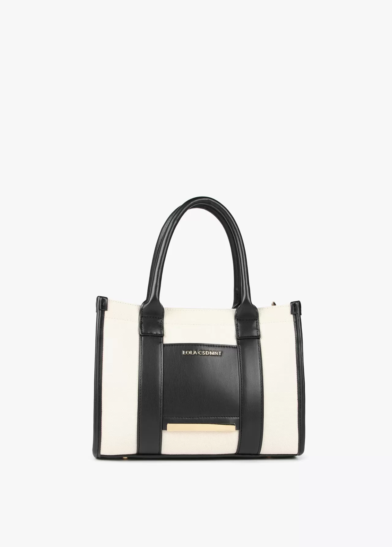 Lola Casademunt Bolso tipo shopper pequeño CRUDO-NEGRO Outlet