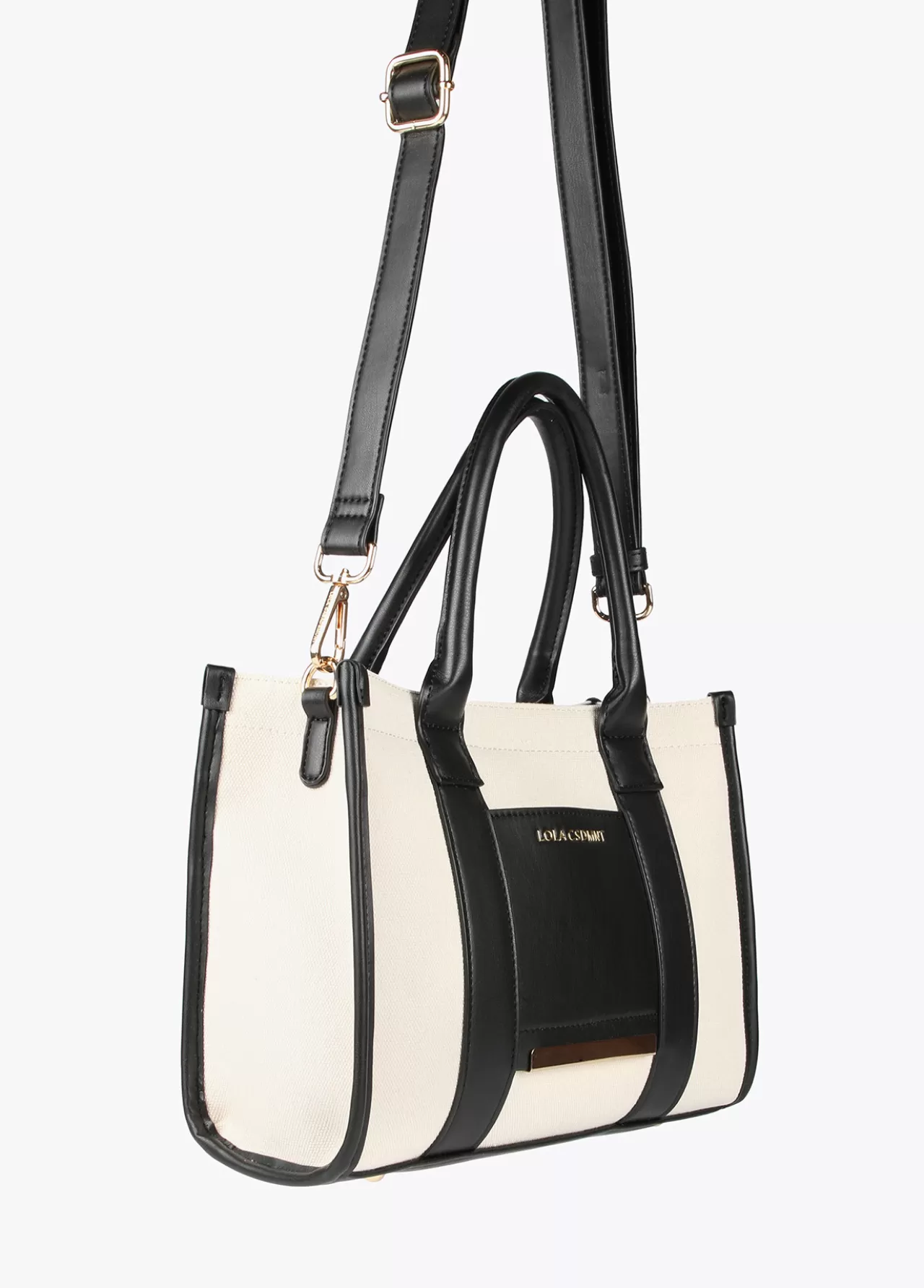 Lola Casademunt Bolso tipo shopper pequeño CRUDO-NEGRO Outlet