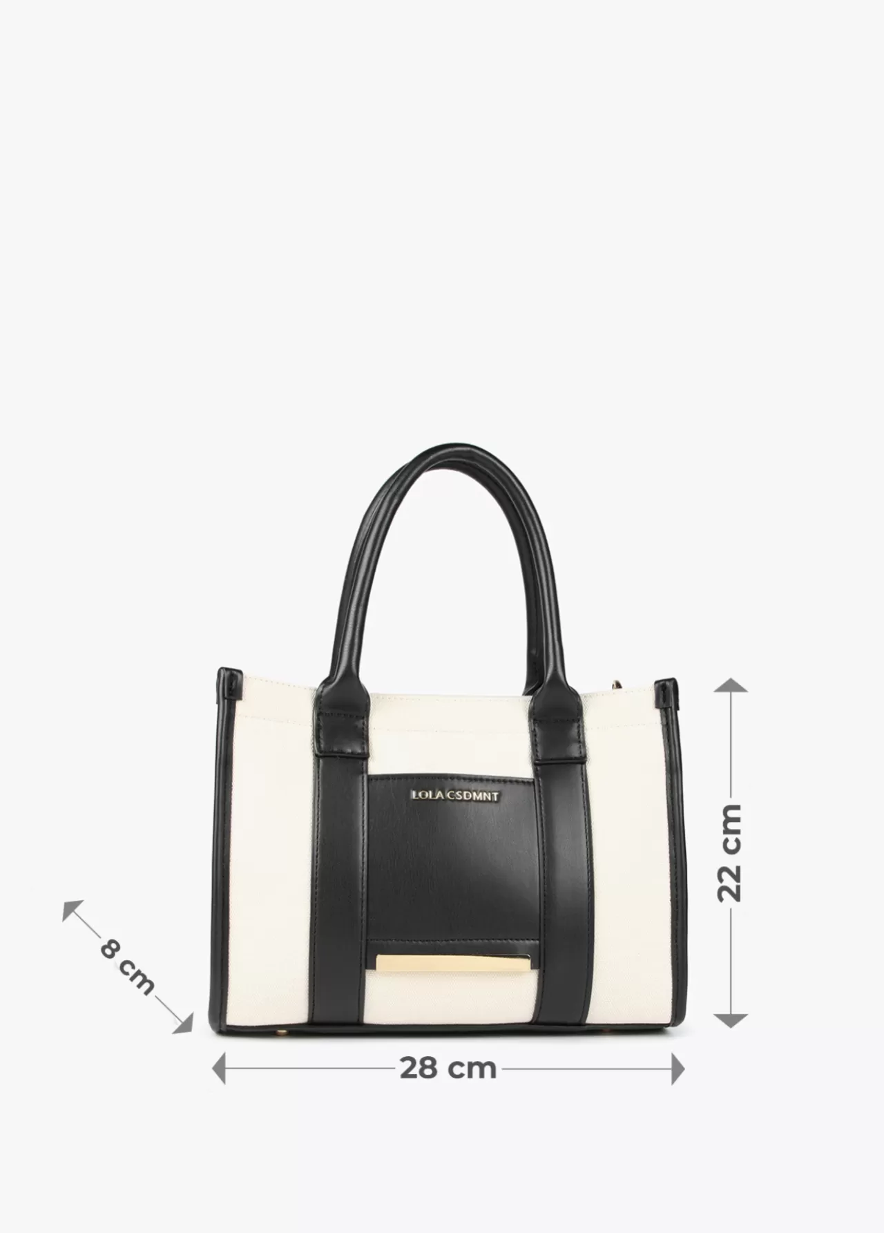 Lola Casademunt Bolso tipo shopper pequeño CRUDO-NEGRO Outlet