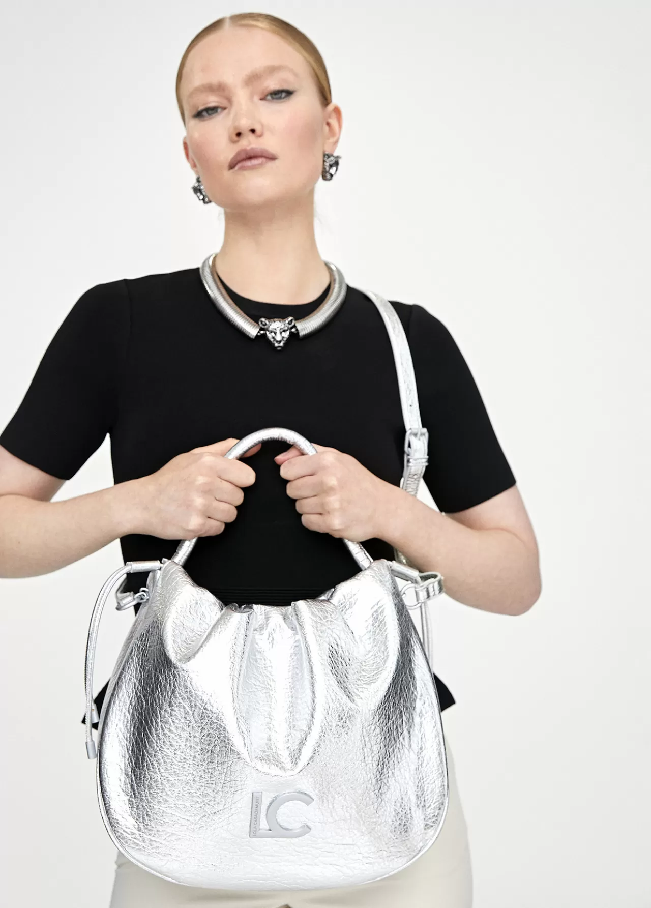 Lola Casademunt Bolso tipo shopper semicirular DORADO Cheap