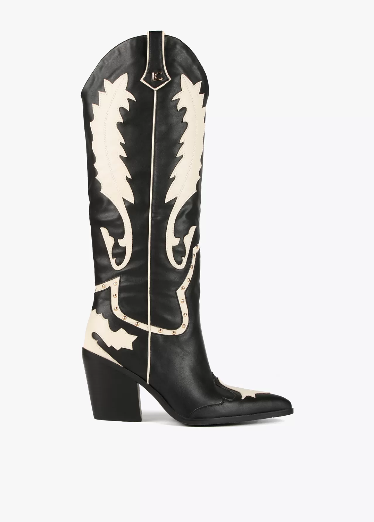 Lola Casademunt Bota estilo cowboy NEGRO-BLANCO Outlet