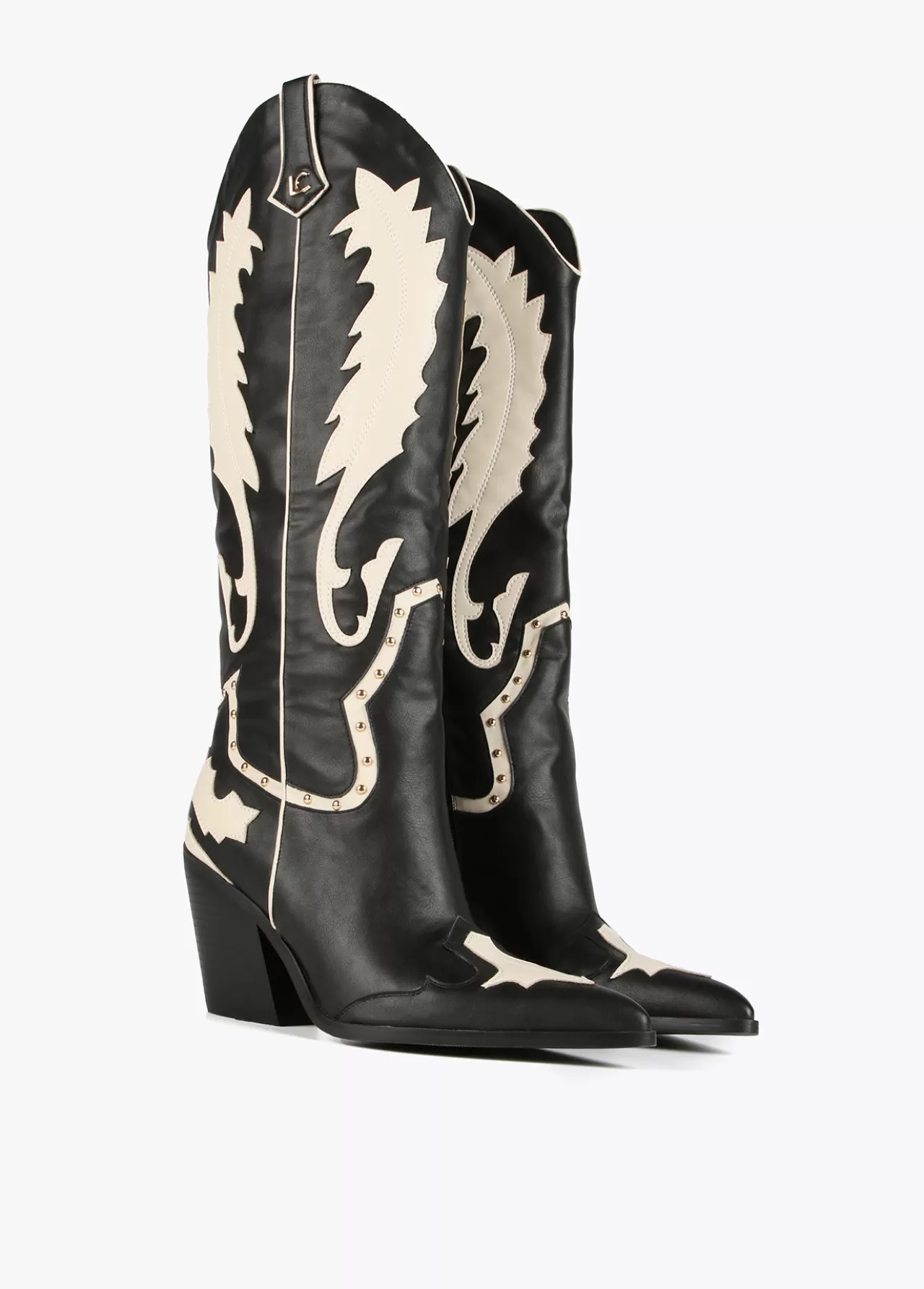 Lola Casademunt Bota estilo cowboy NEGRO-BLANCO Outlet