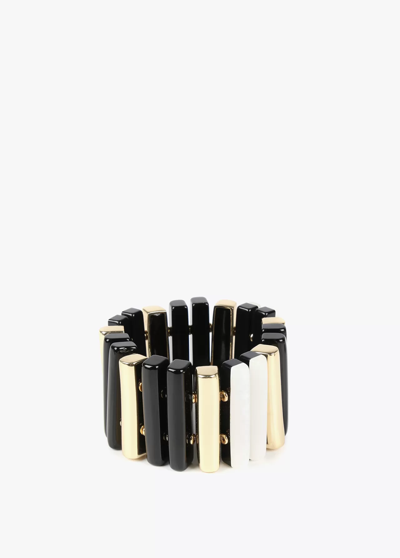 Lola Casademunt Brazalete piezas tricolor BLANCO-NEGRO Flash Sale