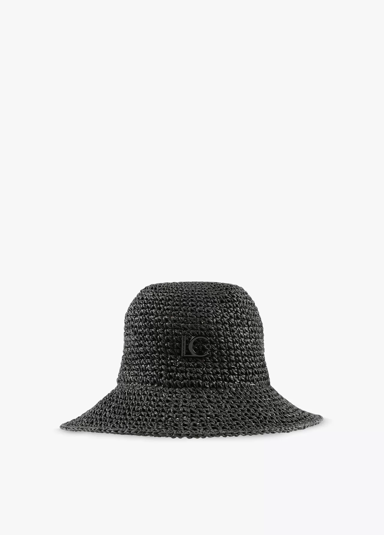 Lola Casademunt Bucket efecto ráfia y crochet NEGRO Best