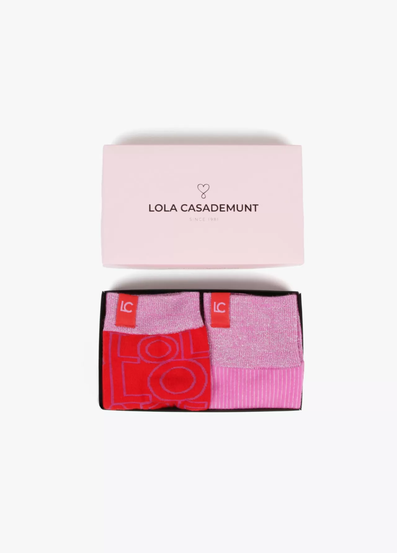 Lola Casademunt Caja pack calcetines ROSA-ROJO Cheap