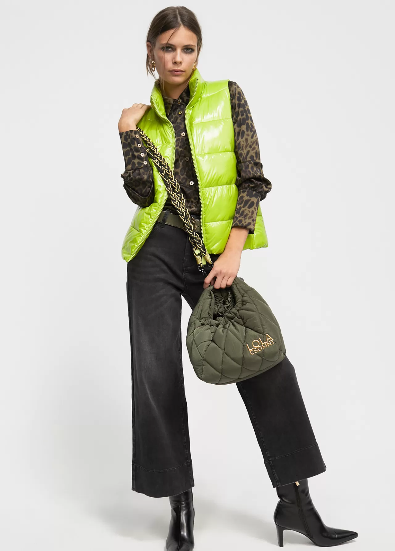 Lola Casademunt Camisa animal print NEGRO-VERDE Discount