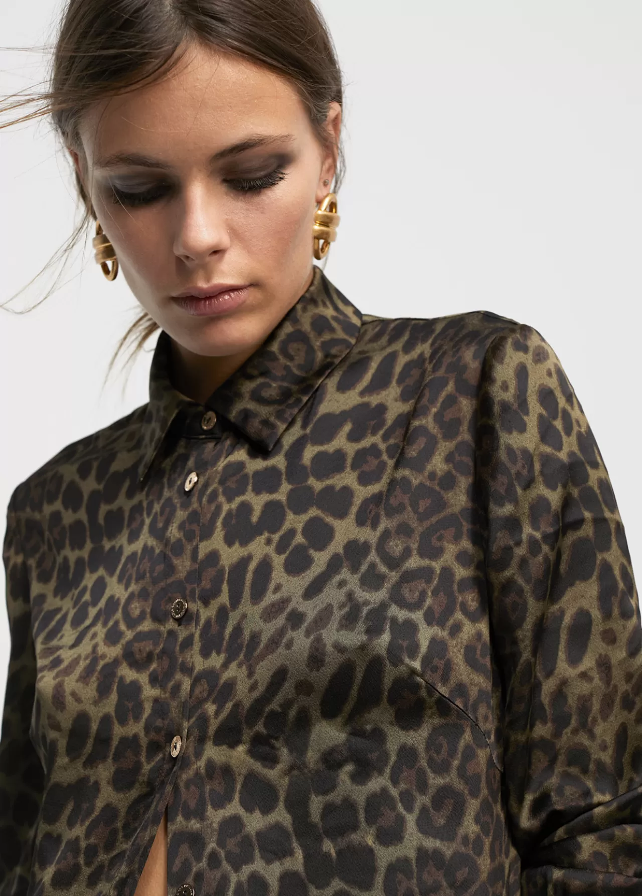 Lola Casademunt Camisa animal print NEGRO-VERDE Discount