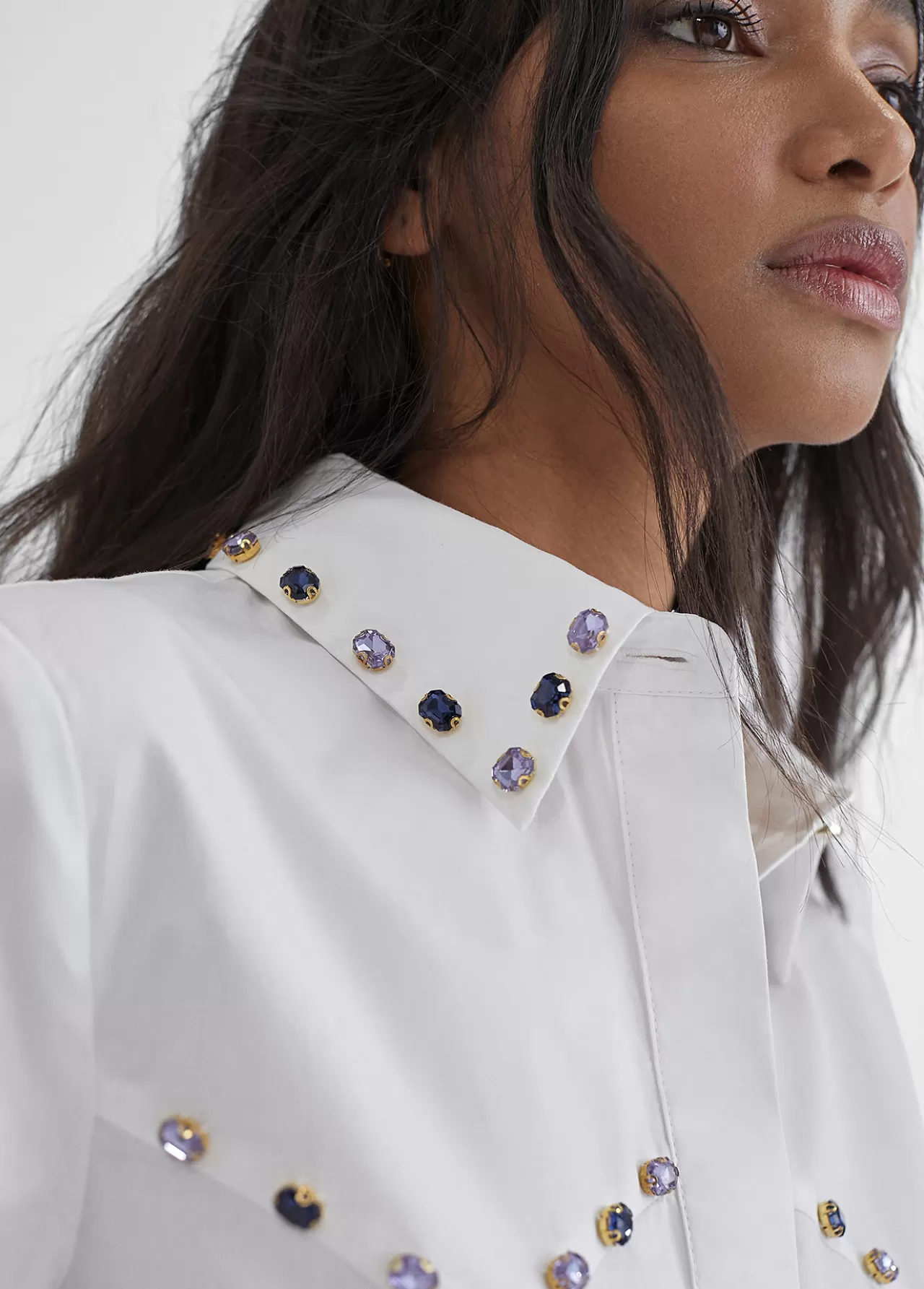 Lola Casademunt Camisa con detalle joyas BLANCO New