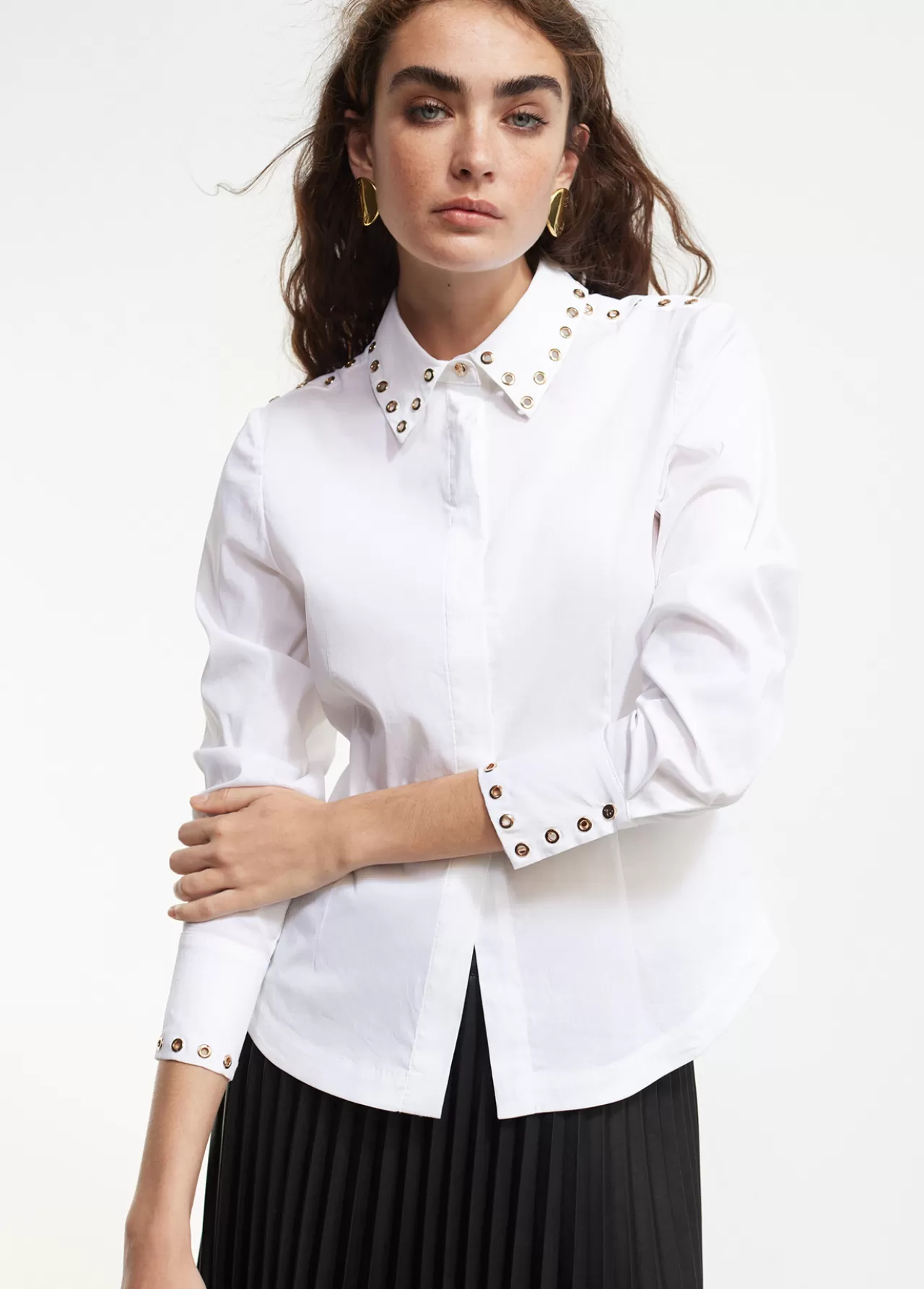 Lola Casademunt Camisa detalle tachas BLANCO Discount