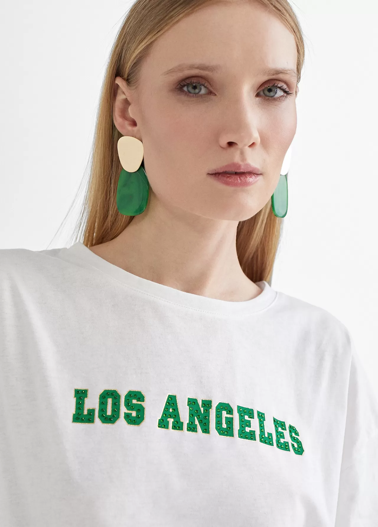 Lola Casademunt Camiseta city verde BLANCO-ROJO Best