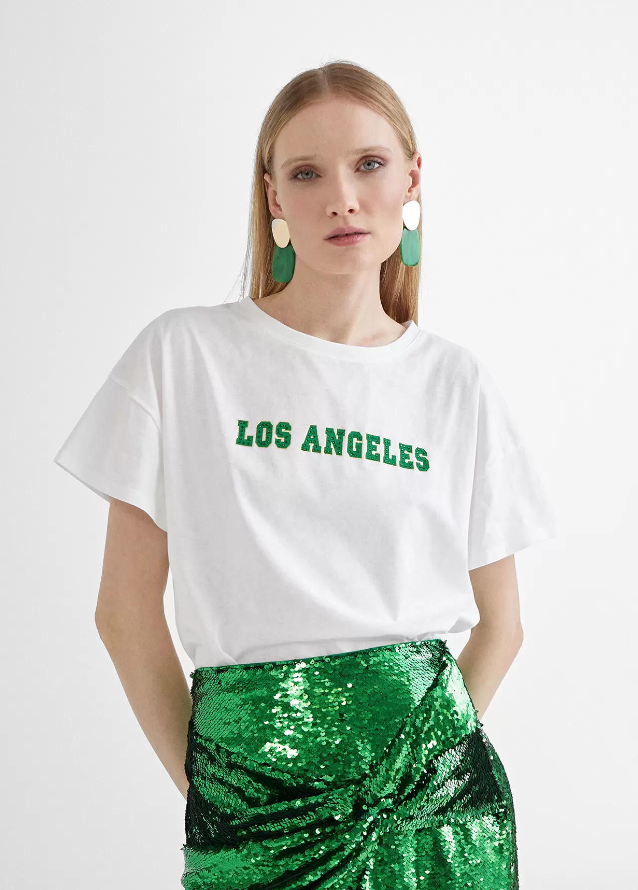 Lola Casademunt Camiseta city verde BLANCO-ROJO Best