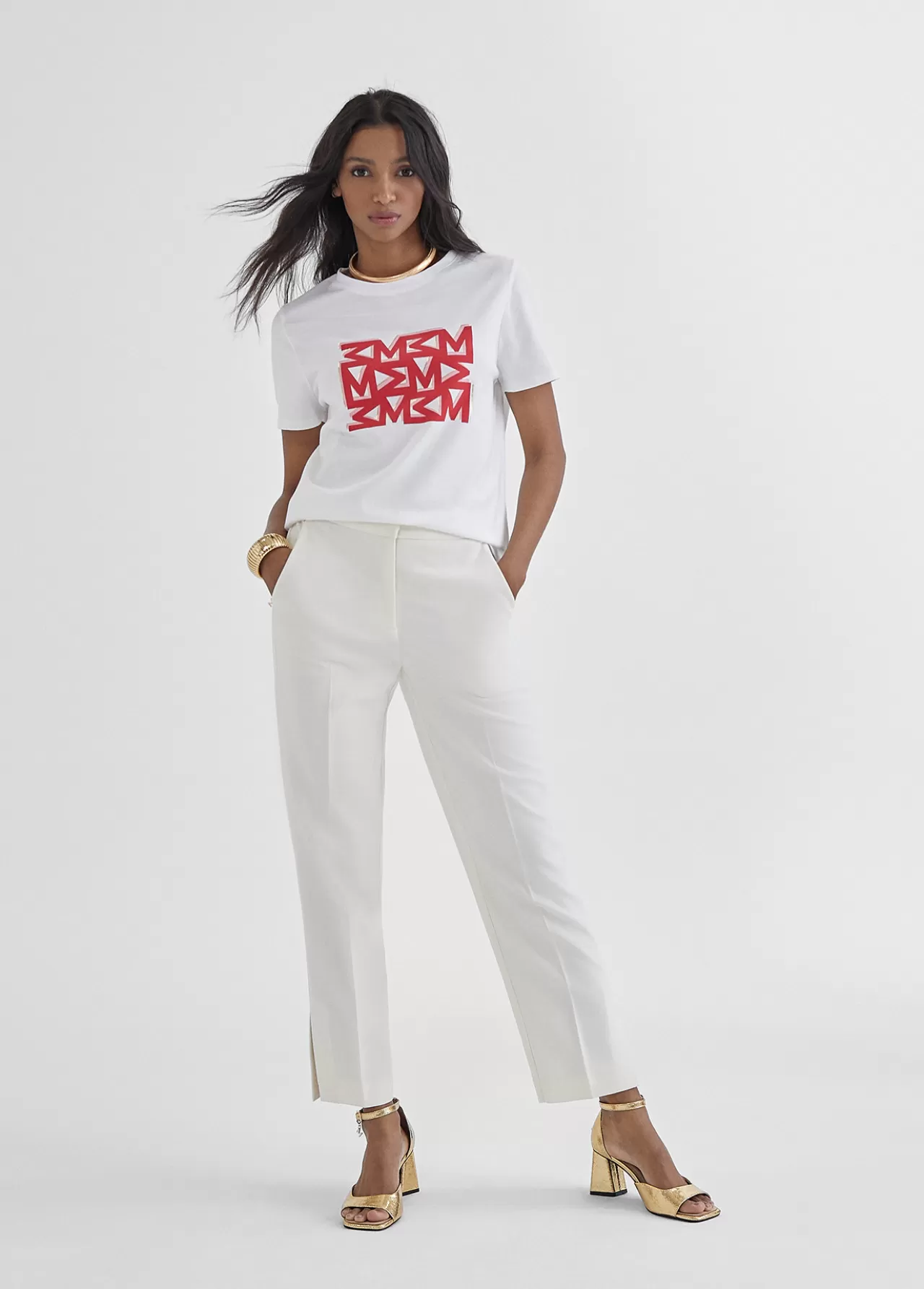 Lola Casademunt Camiseta estampado M BLANCO-ROJO Sale